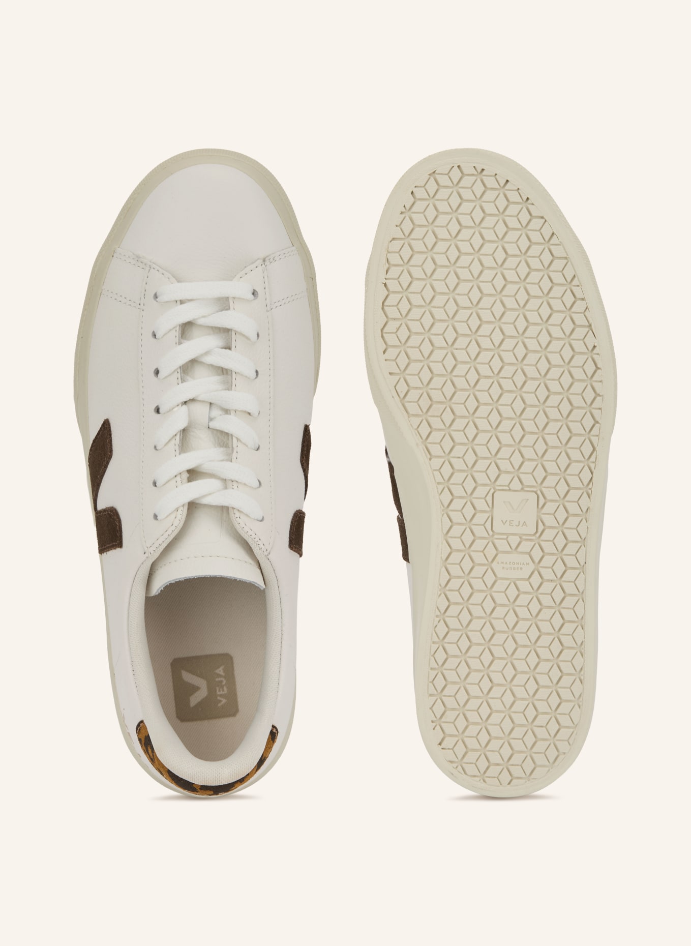VEJA Sneaker CAMPO: WEISS / DUNKELBRAUN