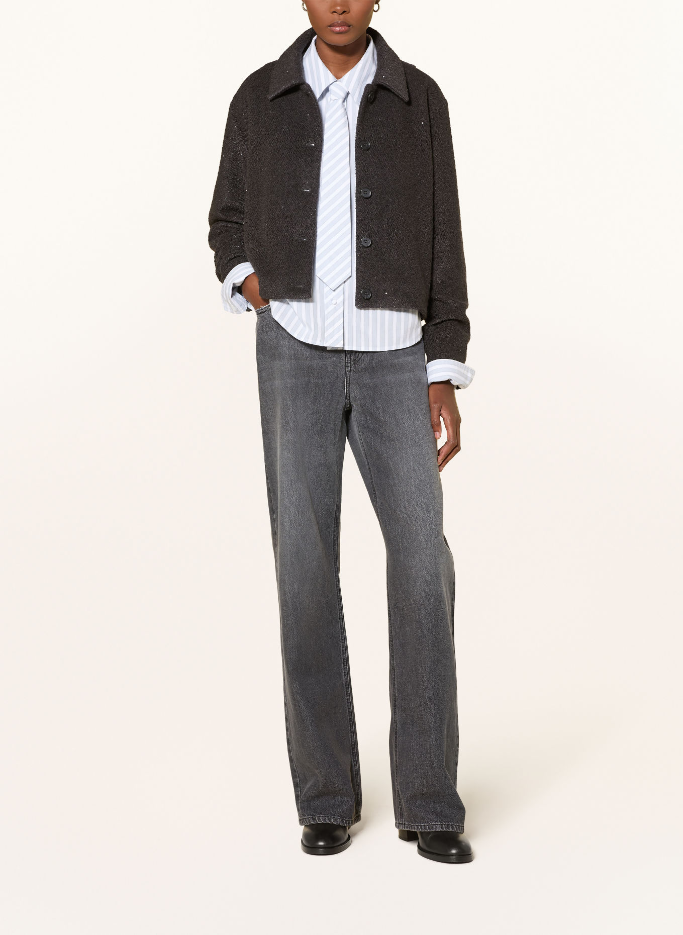 RIANI Wide-Leg Jeans: 923 mid authentic grey