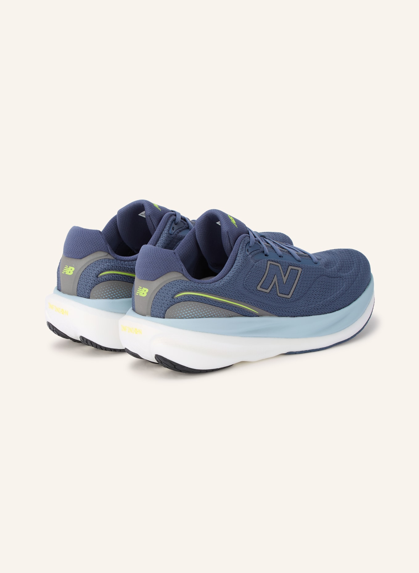 new balance Running shoes 1080V15: DARK BLUE / GRAY / NEON YELLOW