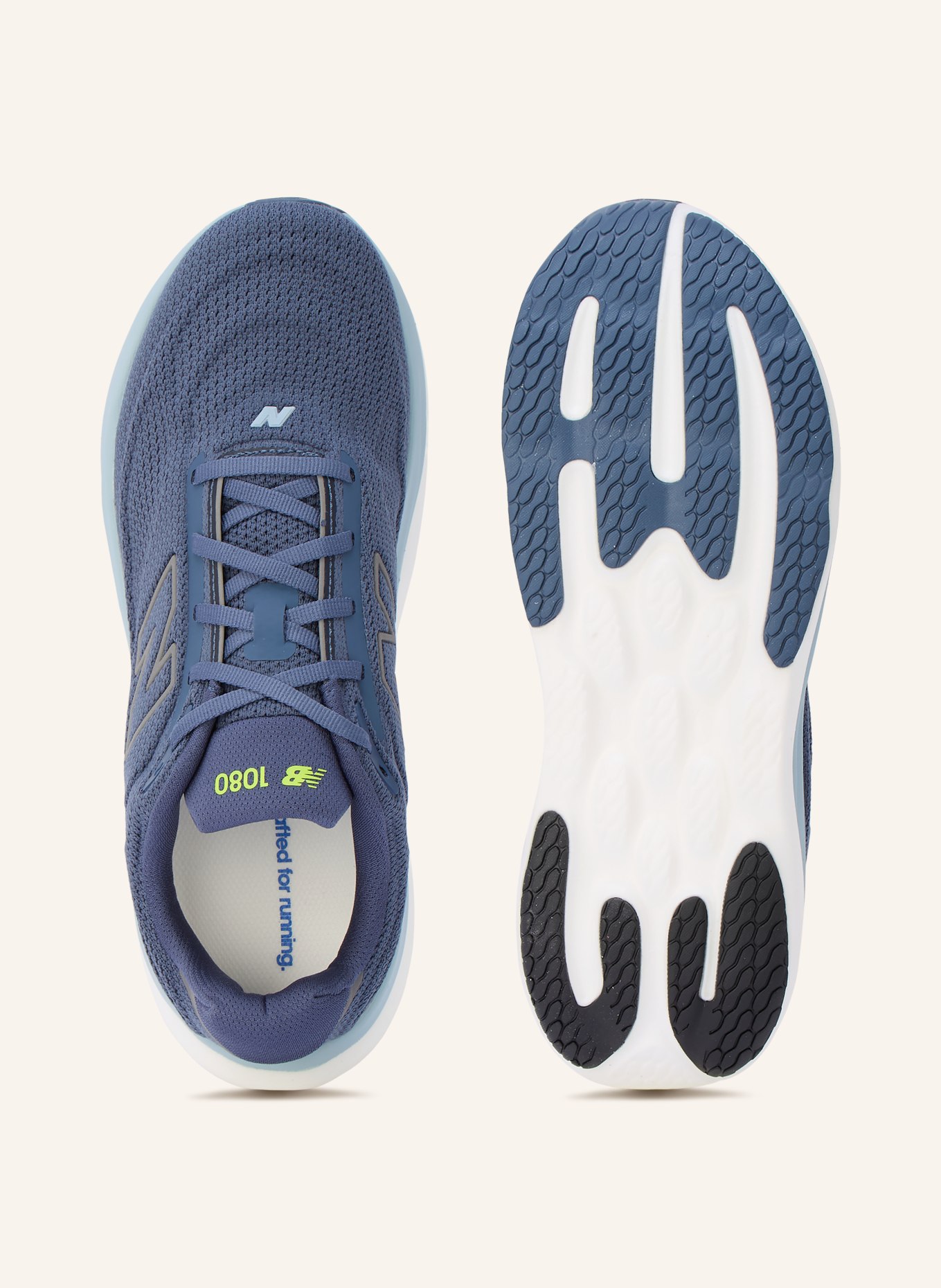 new balance Running shoes 1080V15: DARK BLUE / GRAY / NEON YELLOW