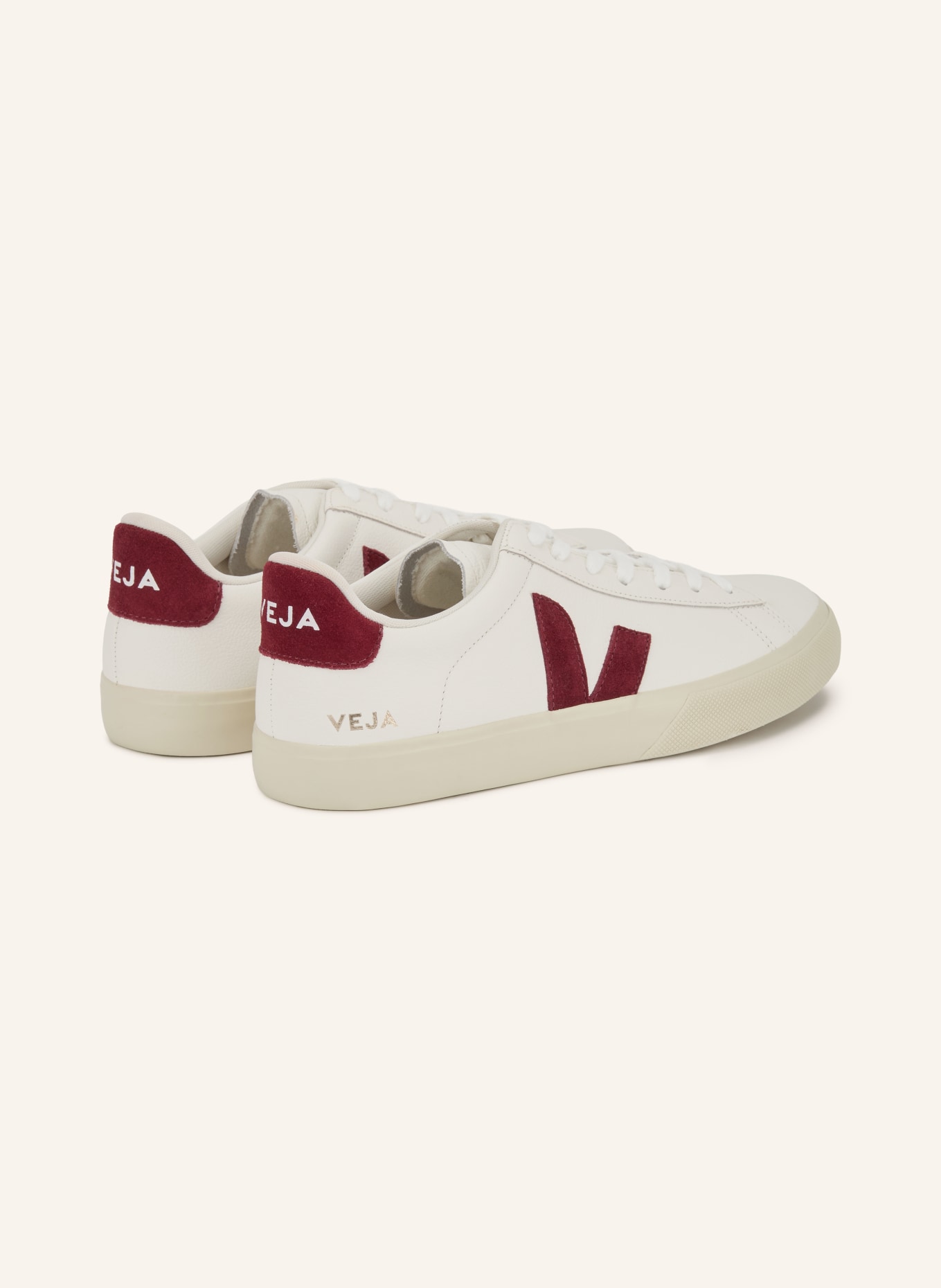 VEJA CAMPO Sneakers: WHITE / DARK RED