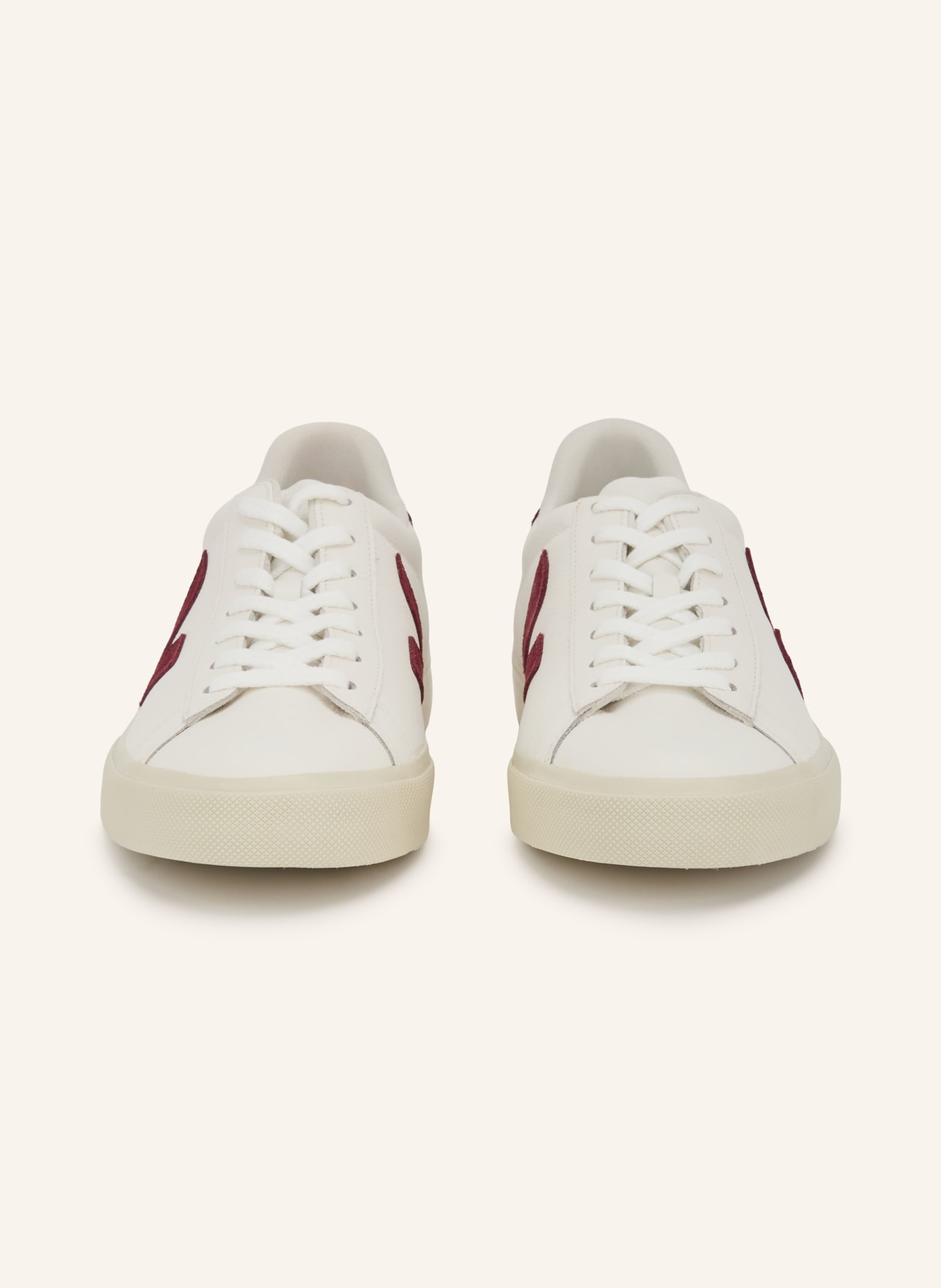 VEJA CAMPO Sneakers: WHITE / DARK RED