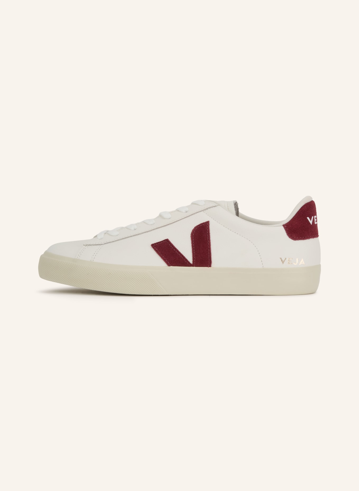 VEJA CAMPO Sneakers: WHITE / DARK RED
