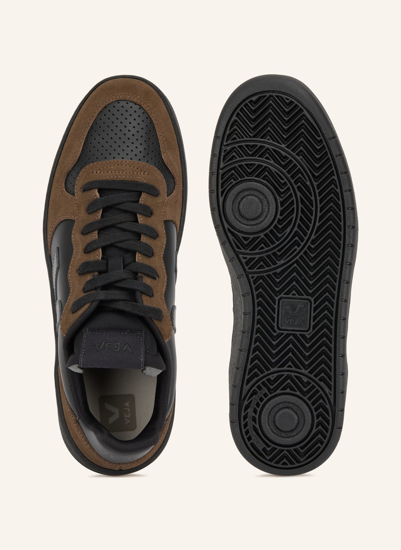 VEJA V-10 PRIME Sneakers: DARK BROWN / BLACK