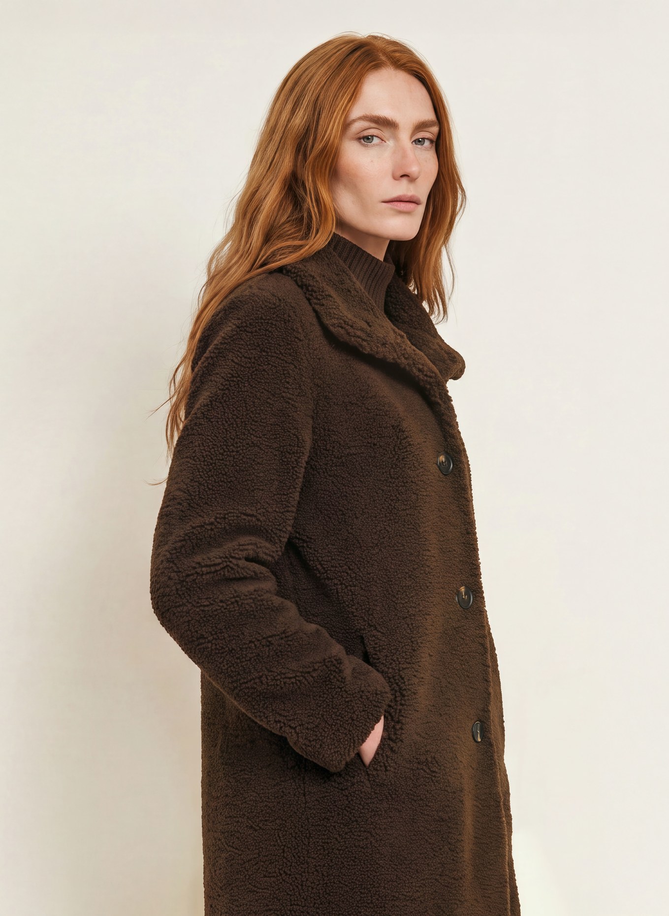 FUCHS SCHMITT Teddybont-Mantel BASEL: MARRON FONCÉ