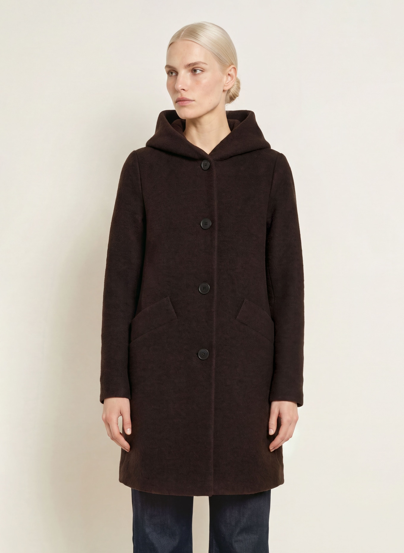 FUCHS SCHMITT Wollen mantel RIMINI: MARRON FONCÉ