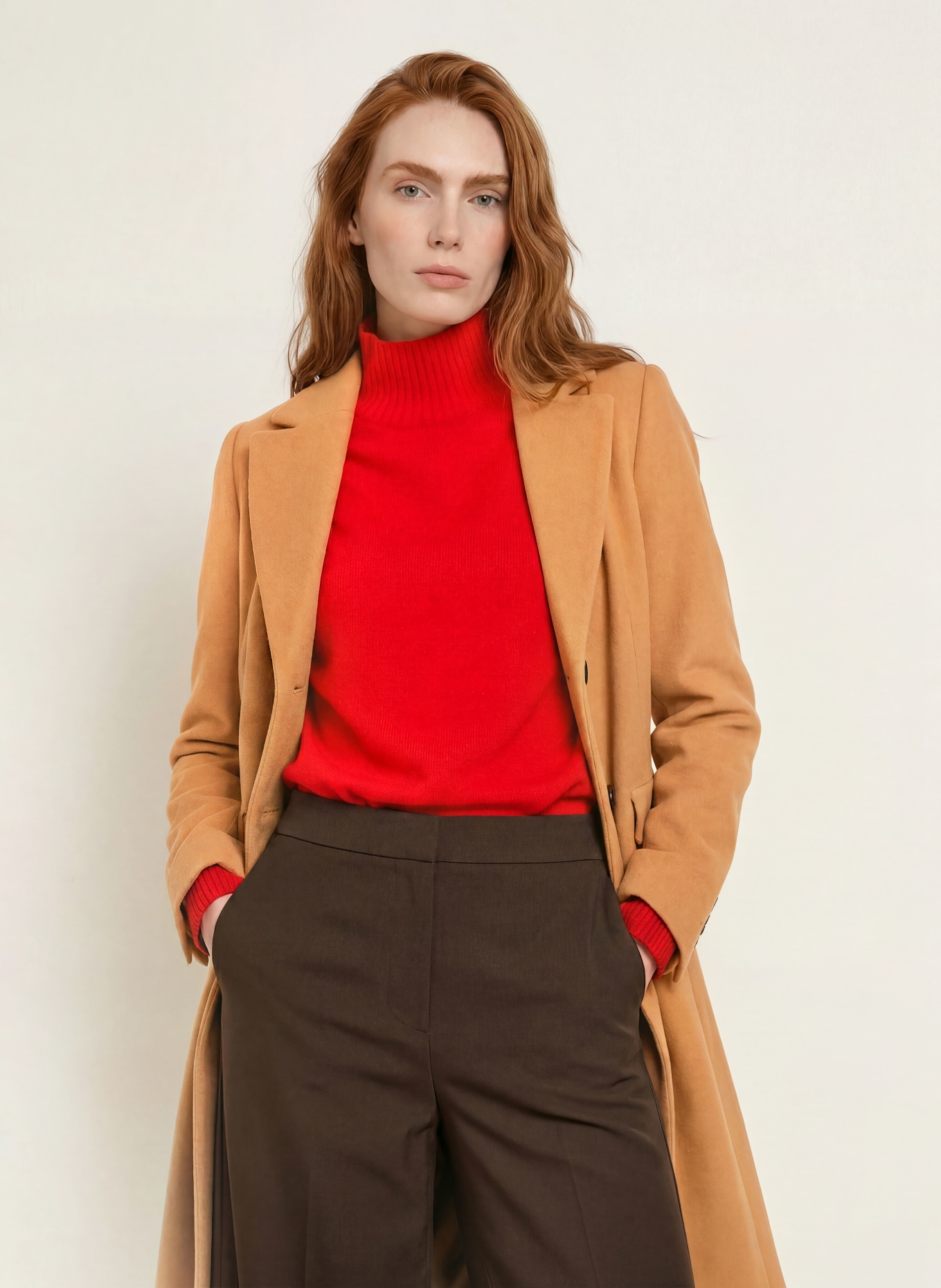 FUCHS SCHMITT Wollen mantel LATINA: CAMEL