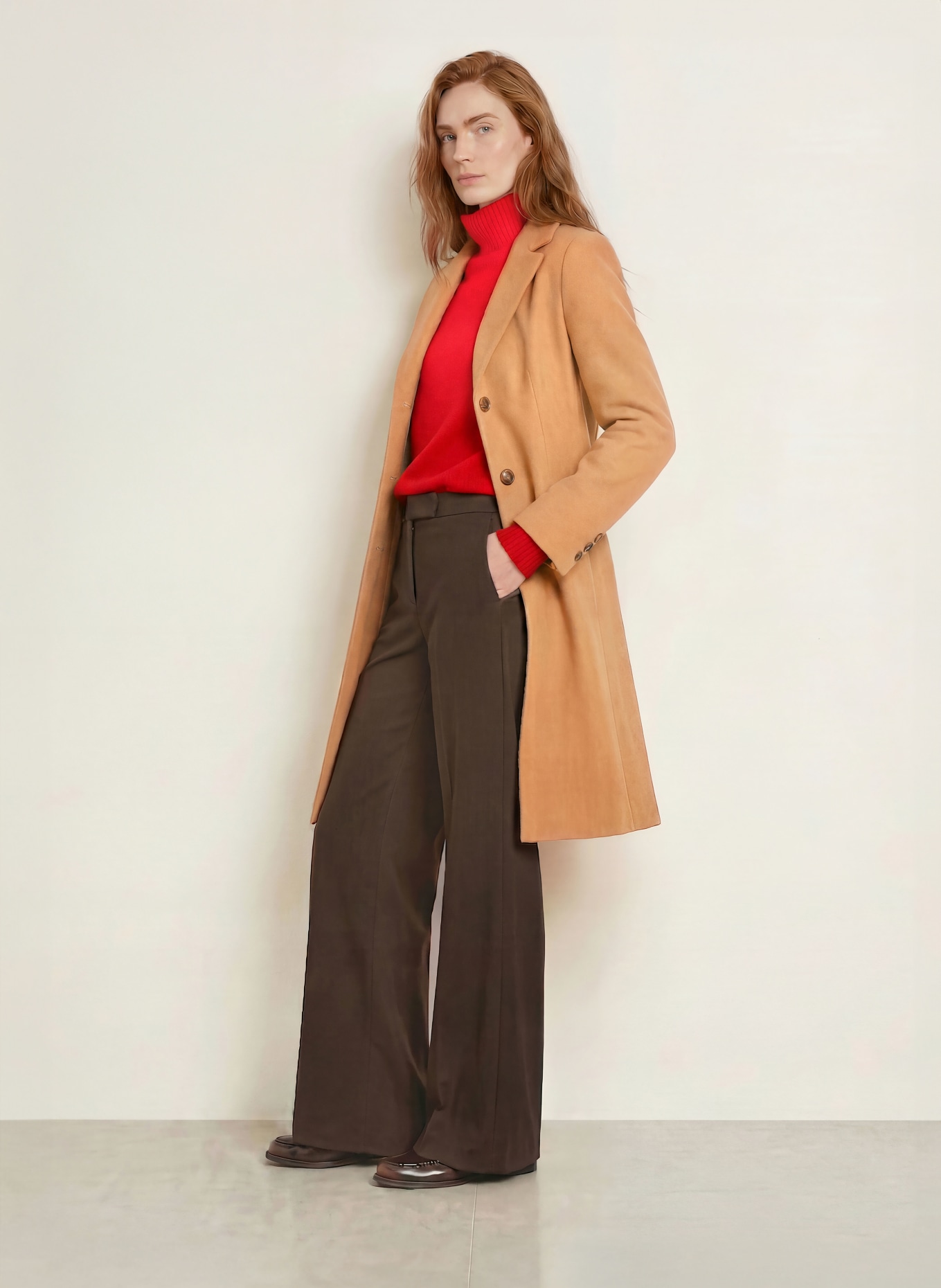FUCHS SCHMITT Wollen mantel LATINA: CAMEL