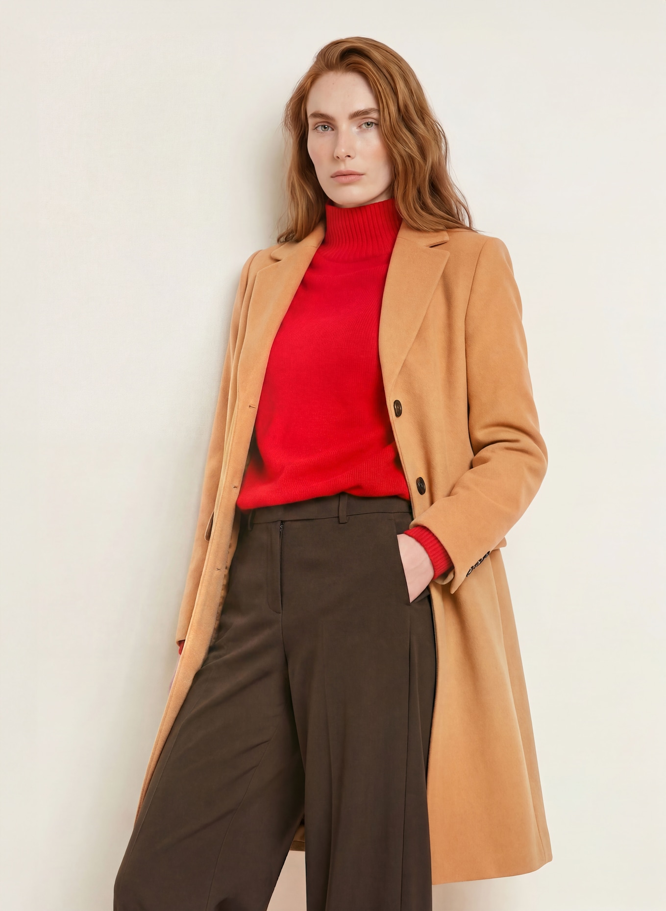 FUCHS SCHMITT Wollen mantel LATINA: CAMEL
