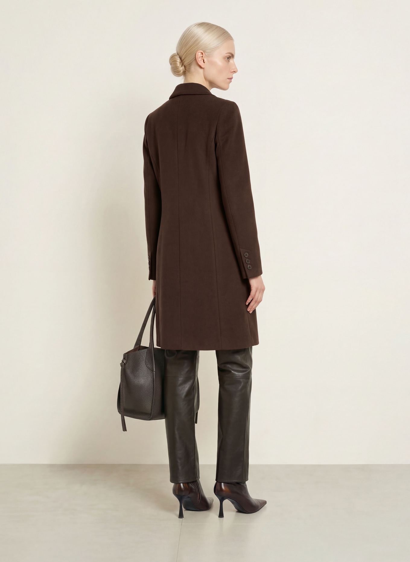 FUCHS SCHMITT Manteau en laine LATINA: MARRON FONCÉ