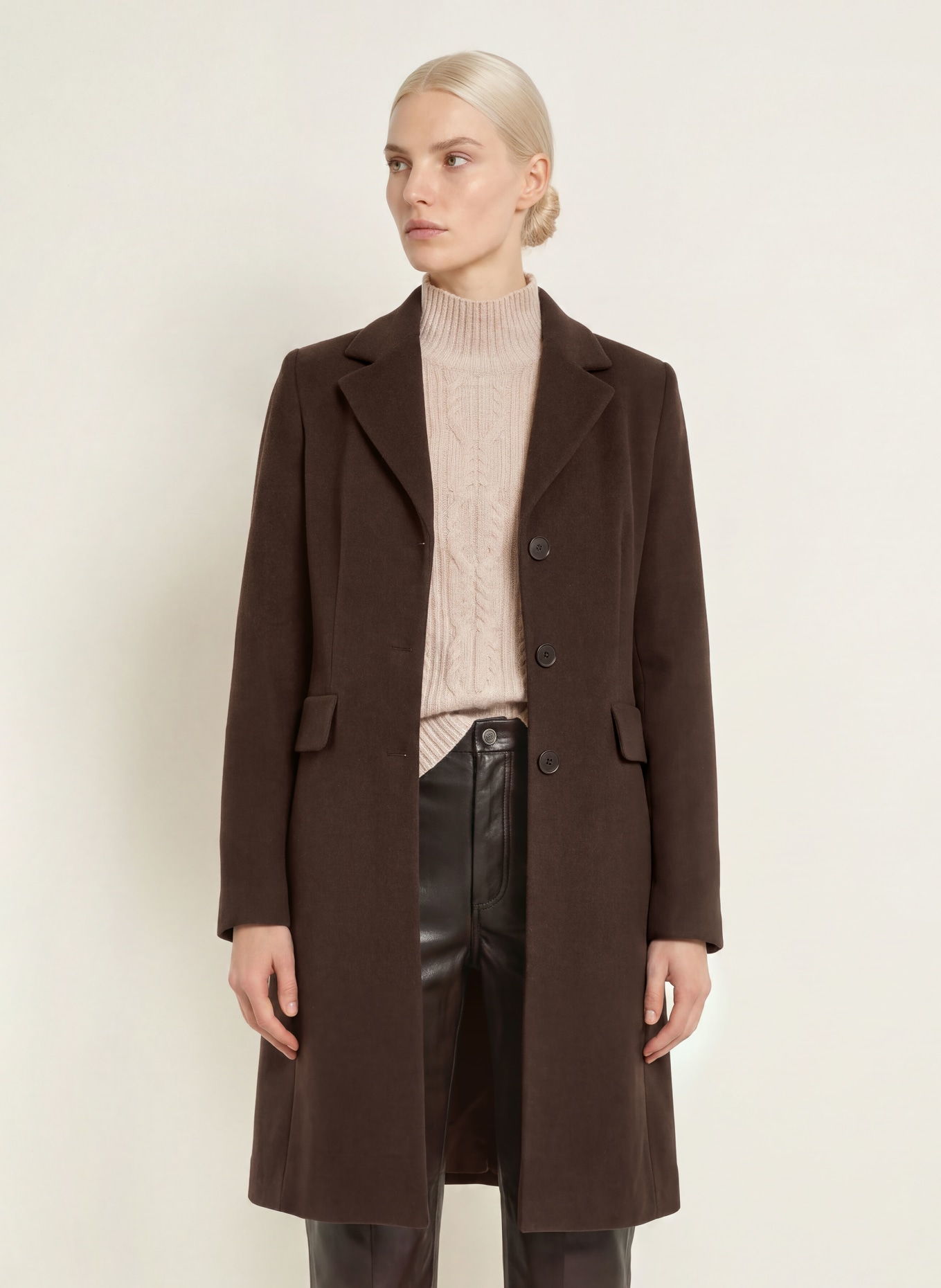 FUCHS SCHMITT Manteau en laine LATINA: MARRON FONCÉ