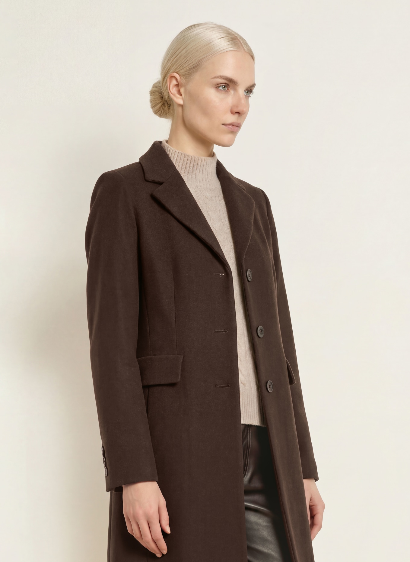 FUCHS SCHMITT Manteau en laine LATINA: MARRON FONCÉ
