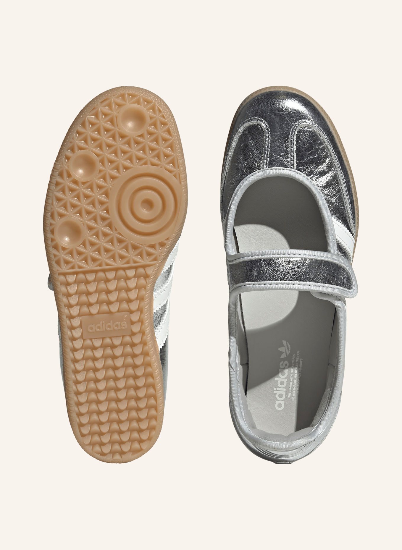 adidas Originals Mary-Jane ballerina's SAMBA JANE: ZILVER / WIT