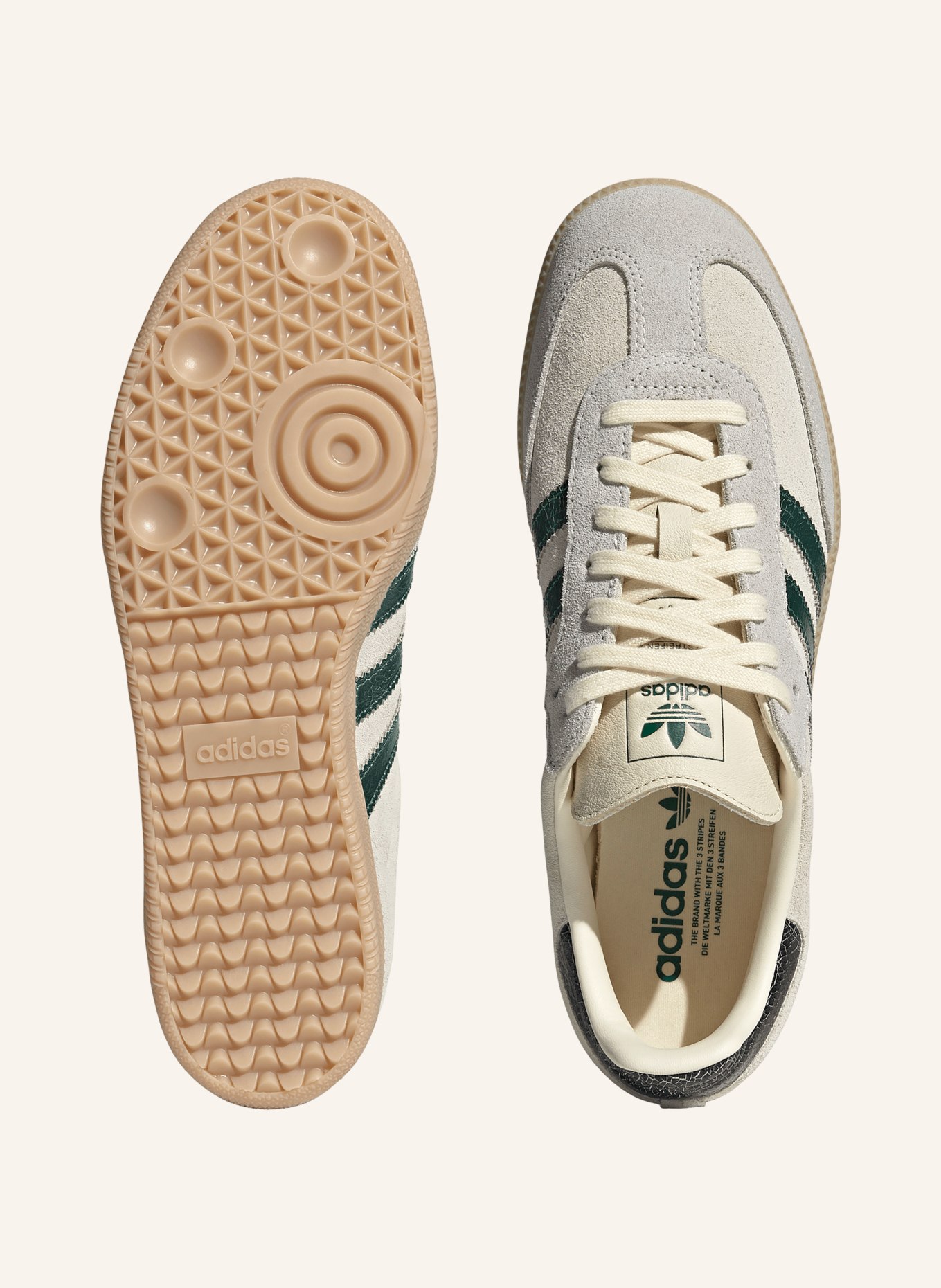 adidas Originals Sneakersy SAMBA OG: SVĚTLE ŠEDÁ / TMAVĚ ZELENÁ