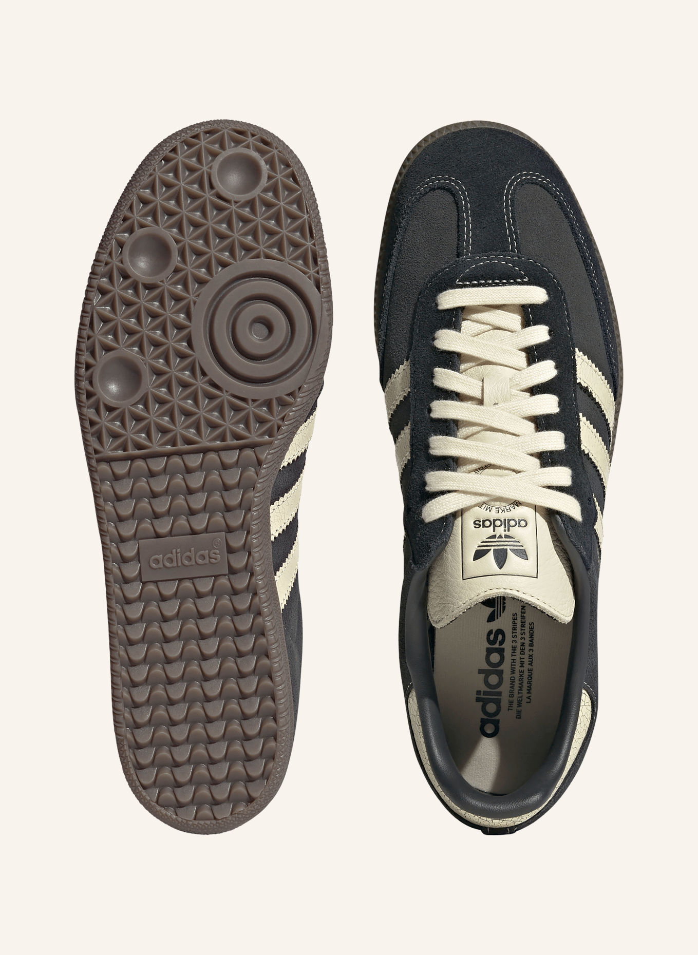 adidas Originals Sneakersy SAMBA OG: ČERNÁ / KRÉMOVÁ / TMAVĚ ŠEDÁ