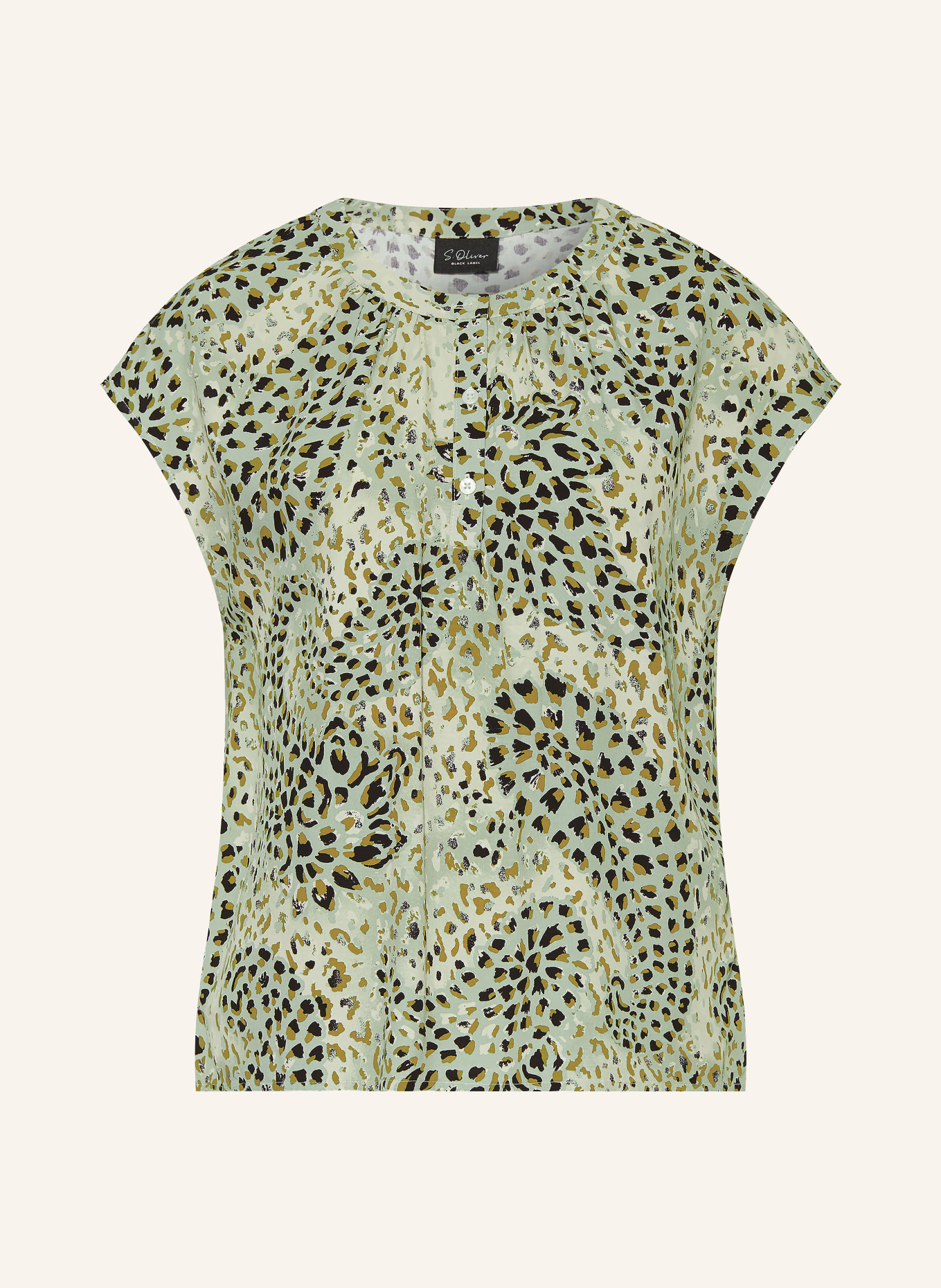s.Oliver BLACK LABEL Blusenshirt: HELLGRÜN / KHAKI / SCHWARZ