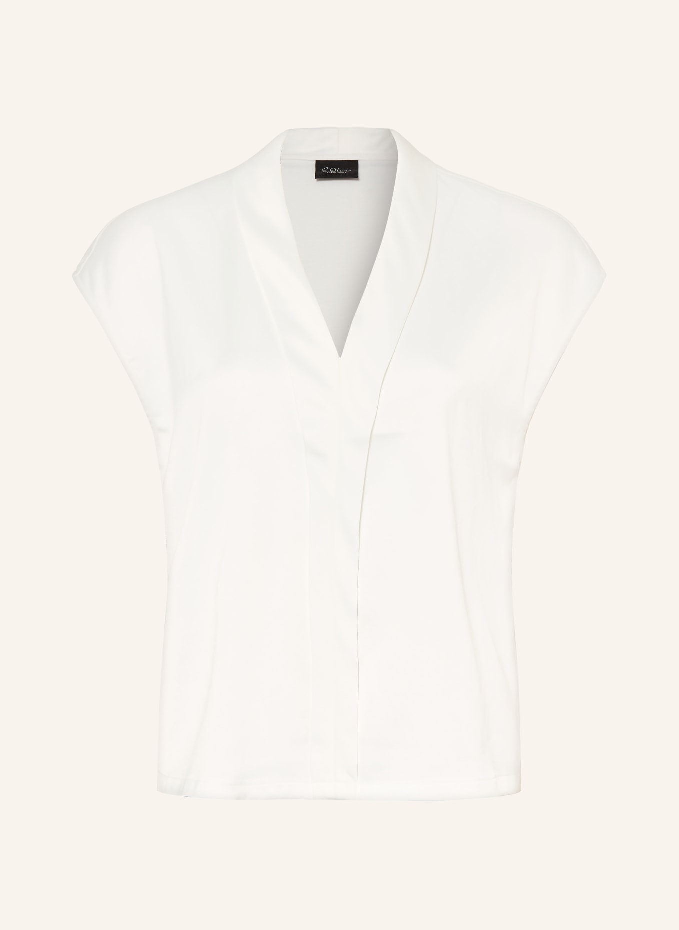 s.Oliver BLACK LABEL Tricou din material mixt: ALB
