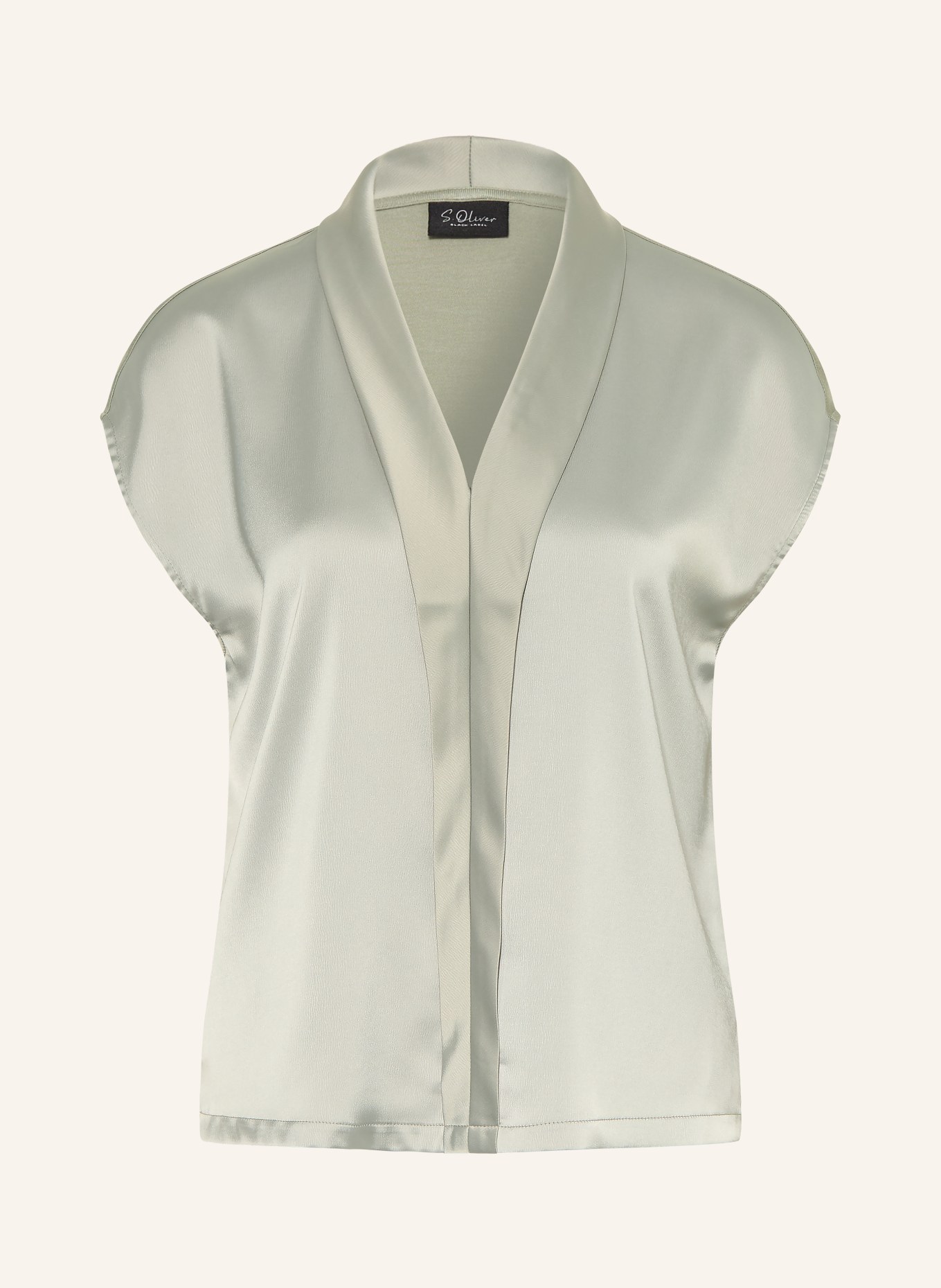 s.Oliver BLACK LABEL T-Shirt im Materialmix: HELLGRÜN