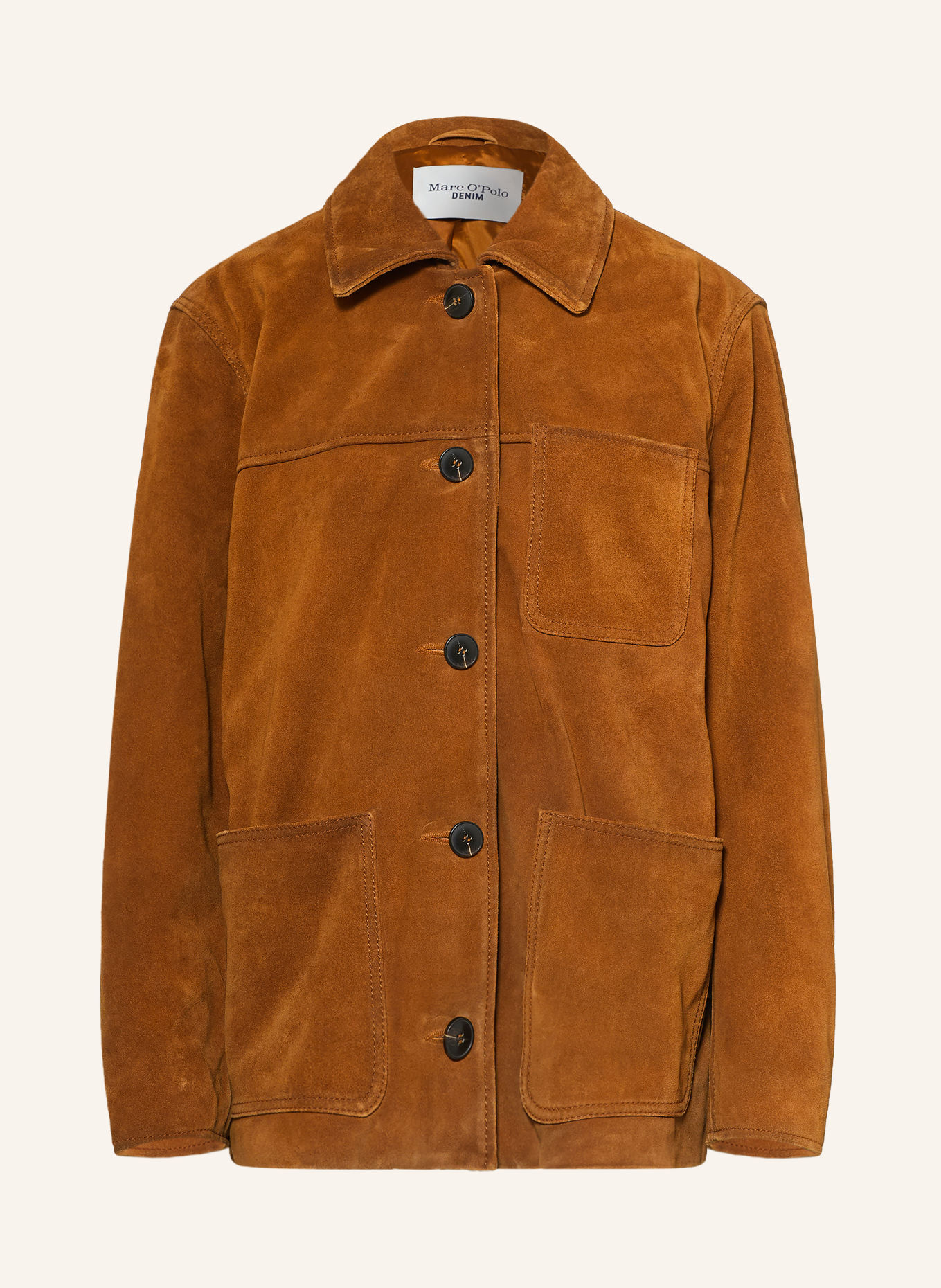Marc O'Polo DENIM Leather overshirt: BROWN