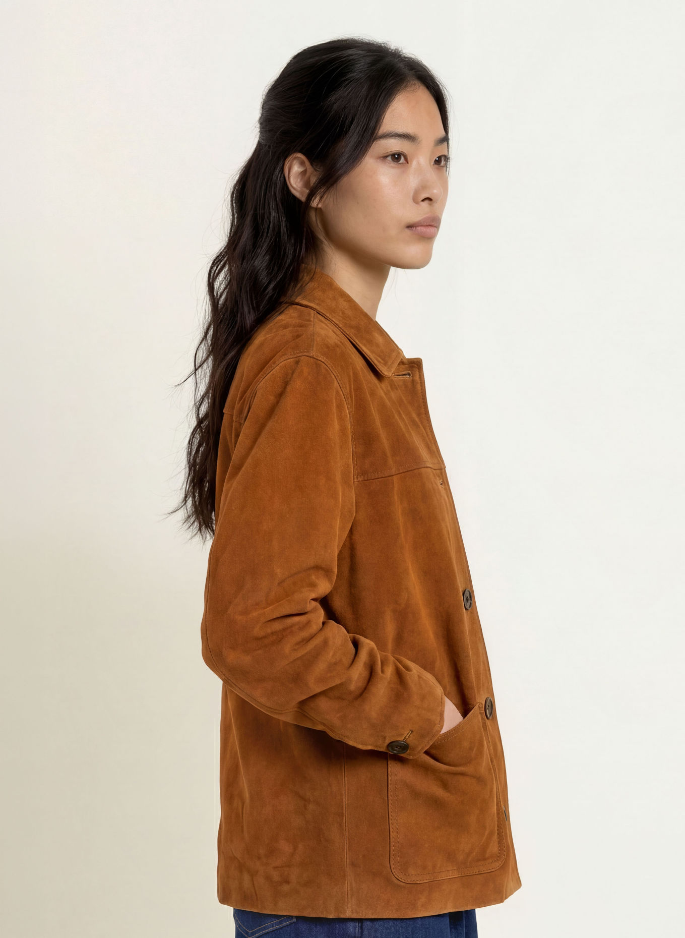 Marc O'Polo DENIM Leather overshirt: BROWN