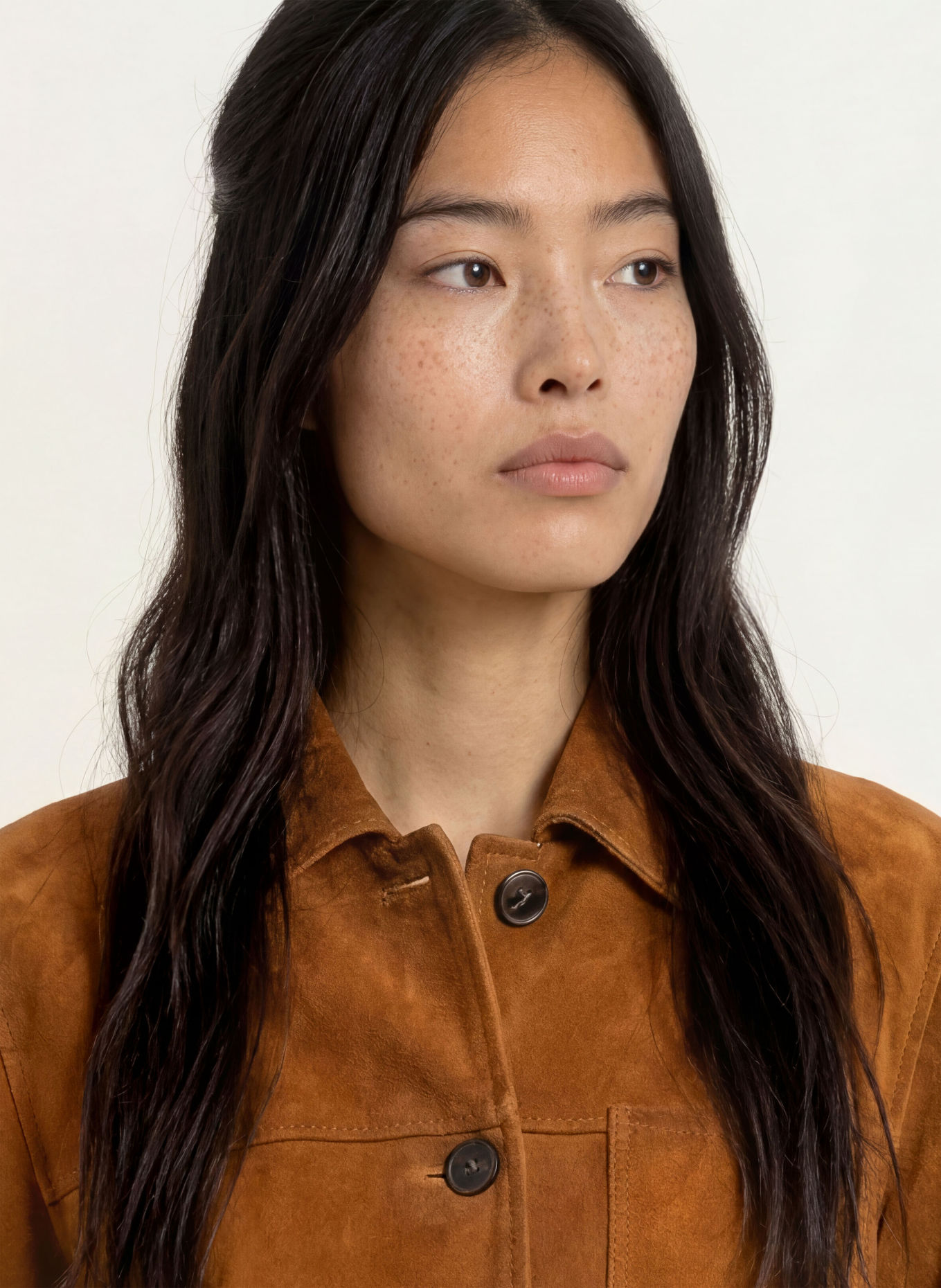 Marc O'Polo DENIM Leather overshirt: BROWN