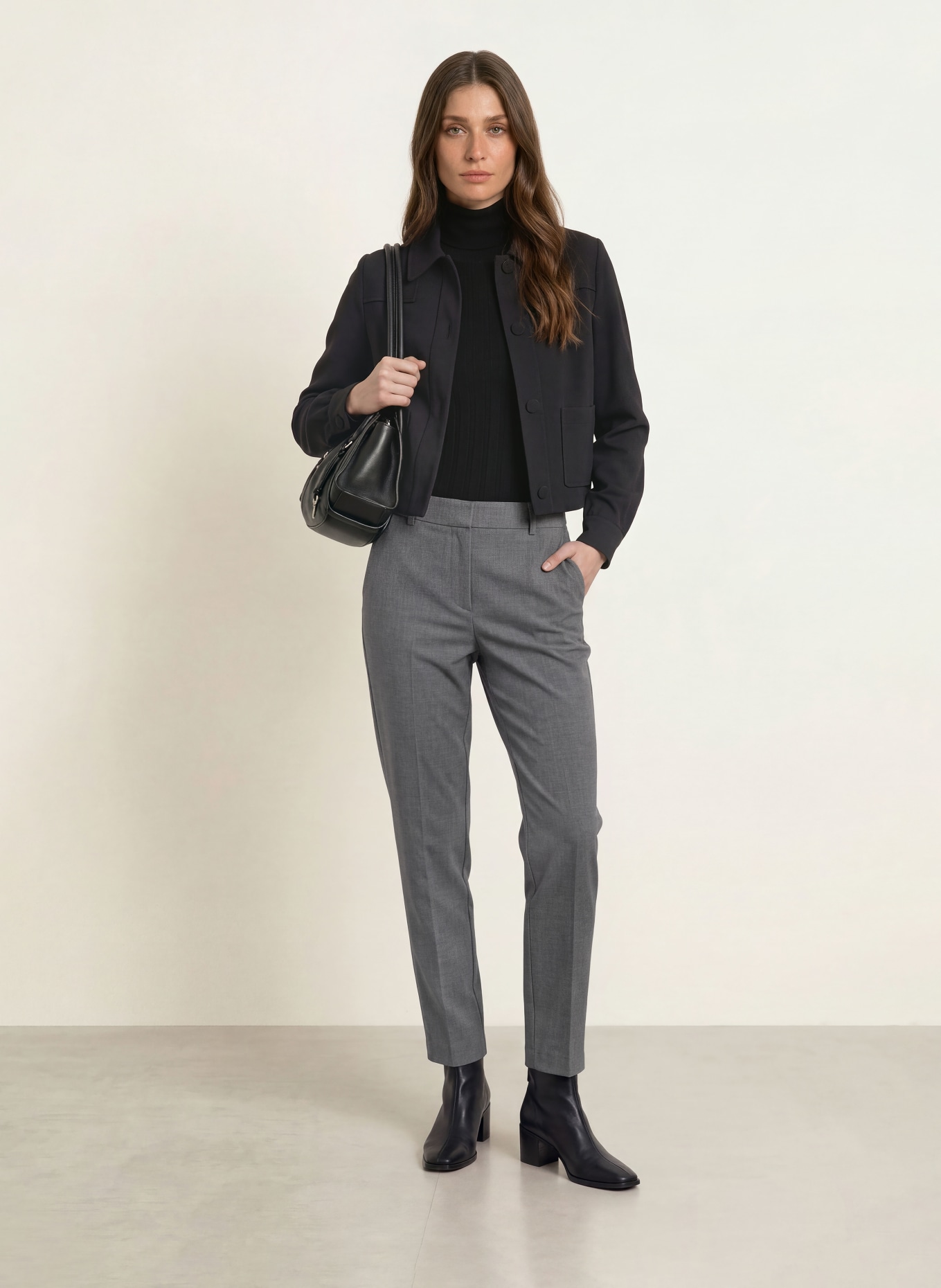 Dondup 7/8-Hose NIMA aus Flanell: DUNKELGRAU