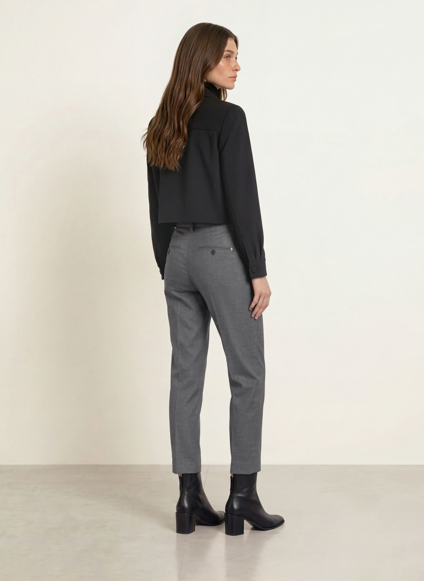 Dondup 7/8-Hose NIMA aus Flanell: DUNKELGRAU
