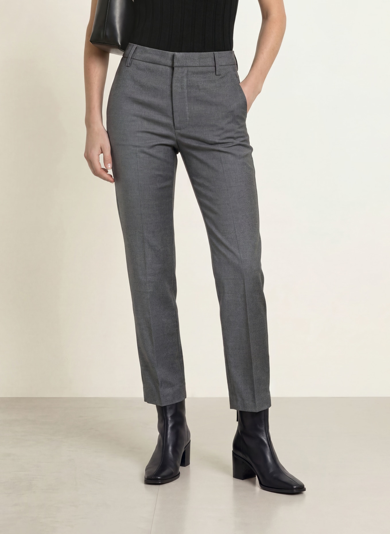 Dondup 7/8-Hose NIMA aus Flanell: DUNKELGRAU