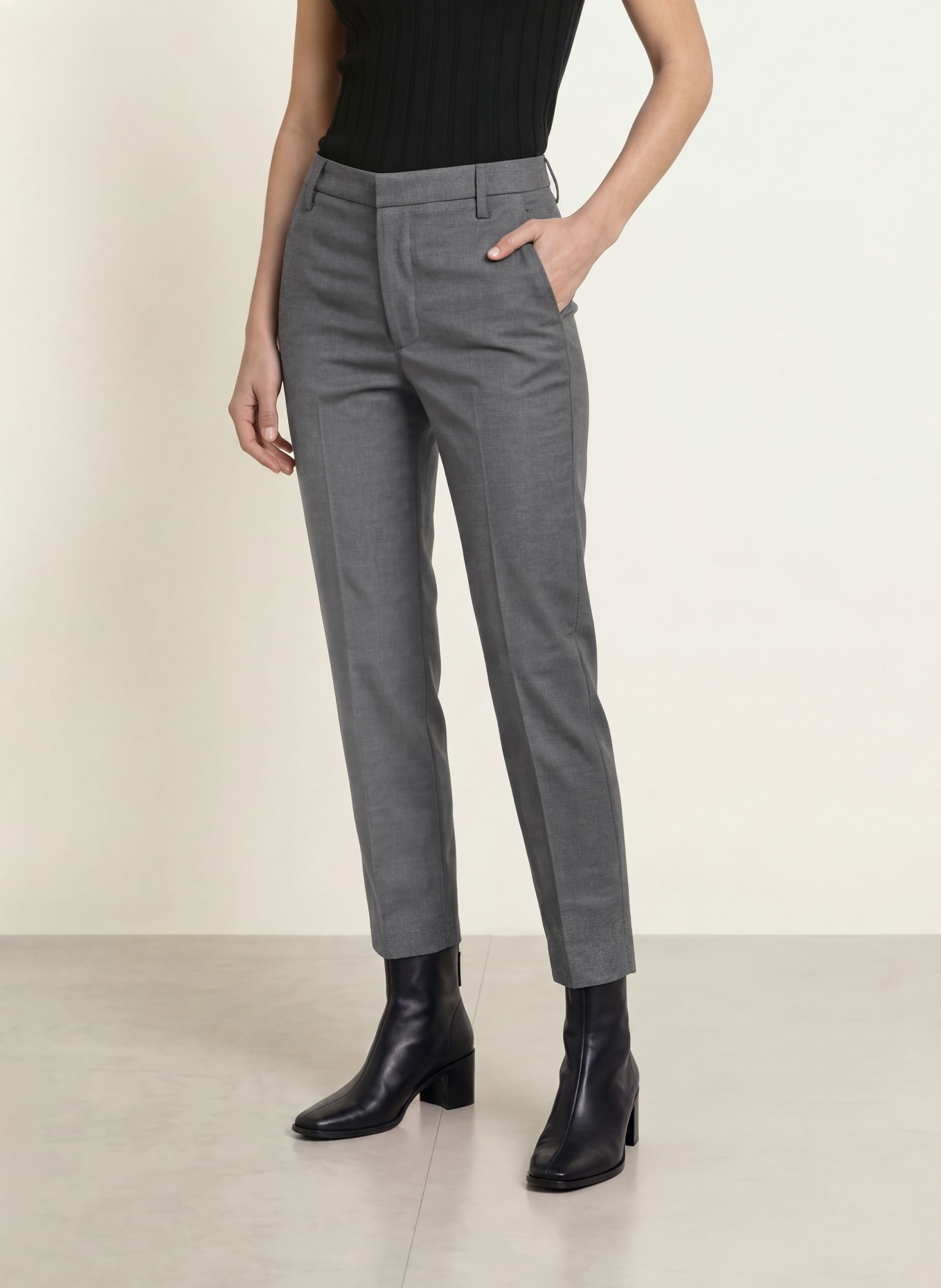 Dondup 7/8-Hose NIMA aus Flanell: DUNKELGRAU