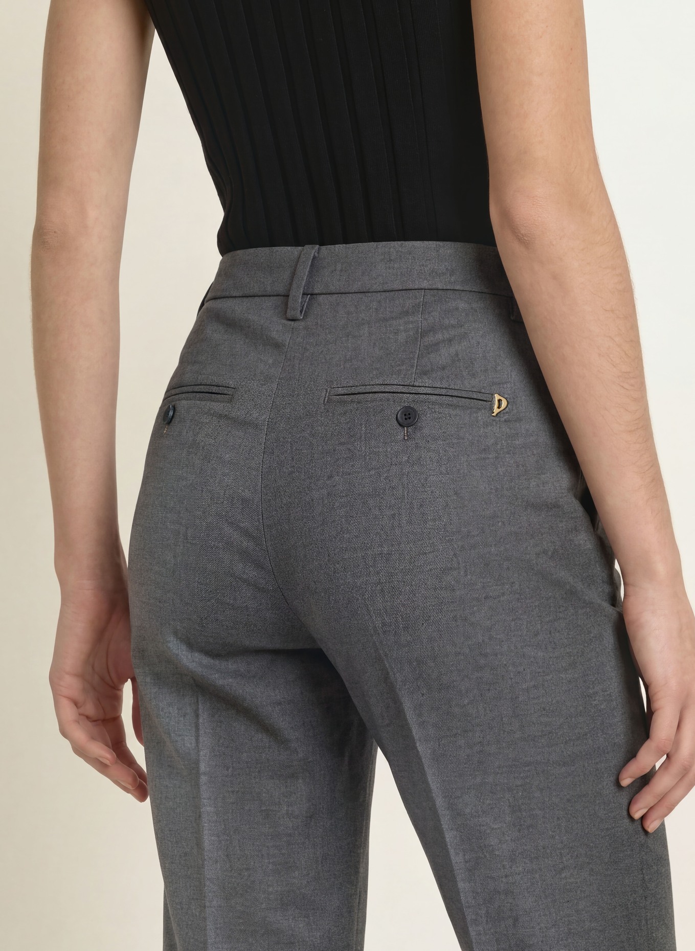 Dondup 7/8-Hose NIMA aus Flanell: DUNKELGRAU