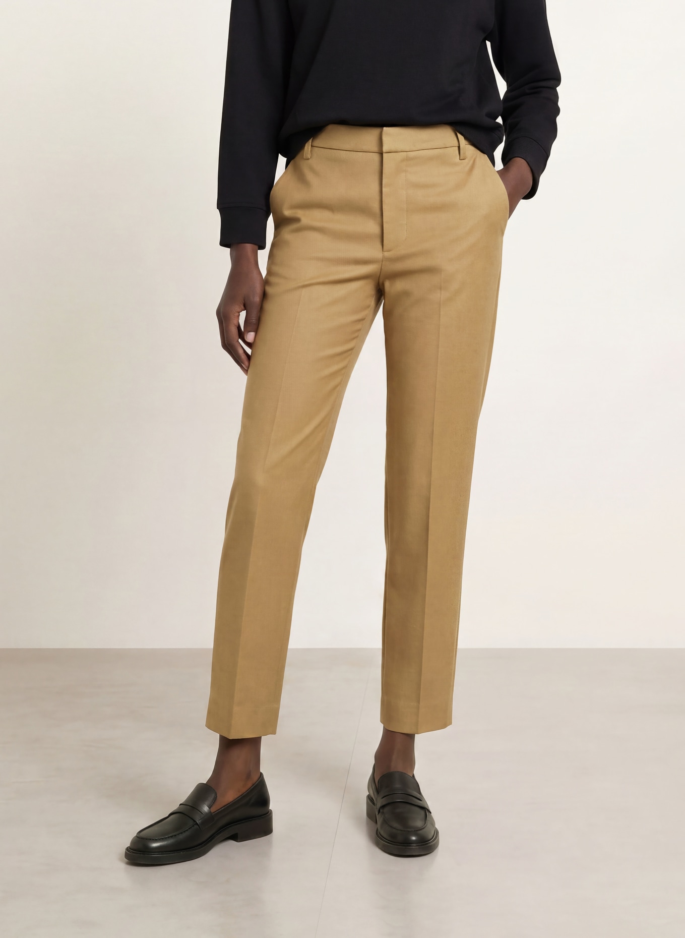 Dondup 7/8 broek NIMA van flanel: CAMEL