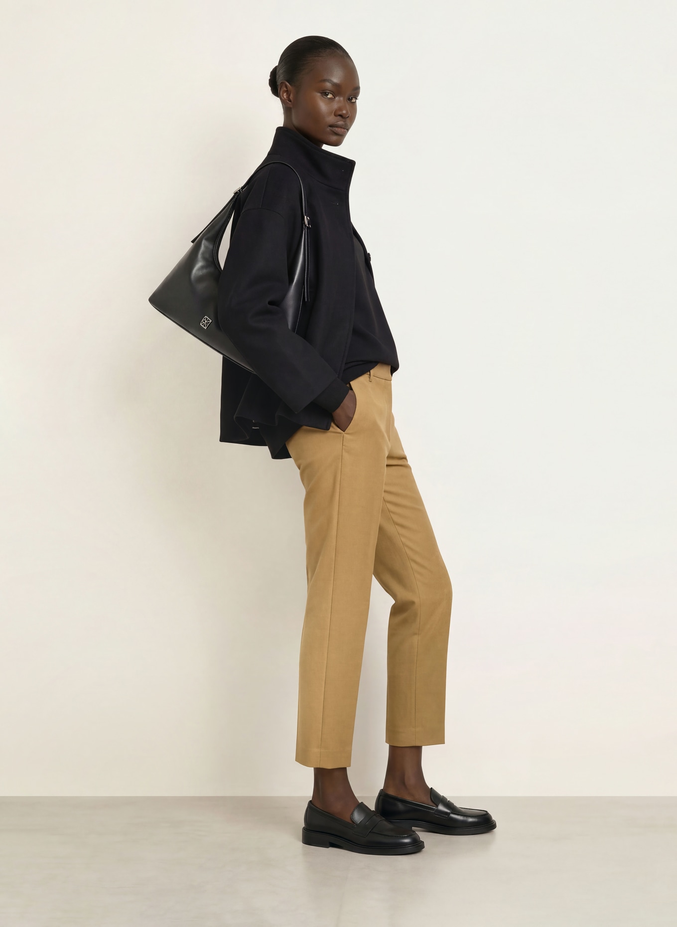 Dondup 7/8 broek NIMA van flanel: CAMEL