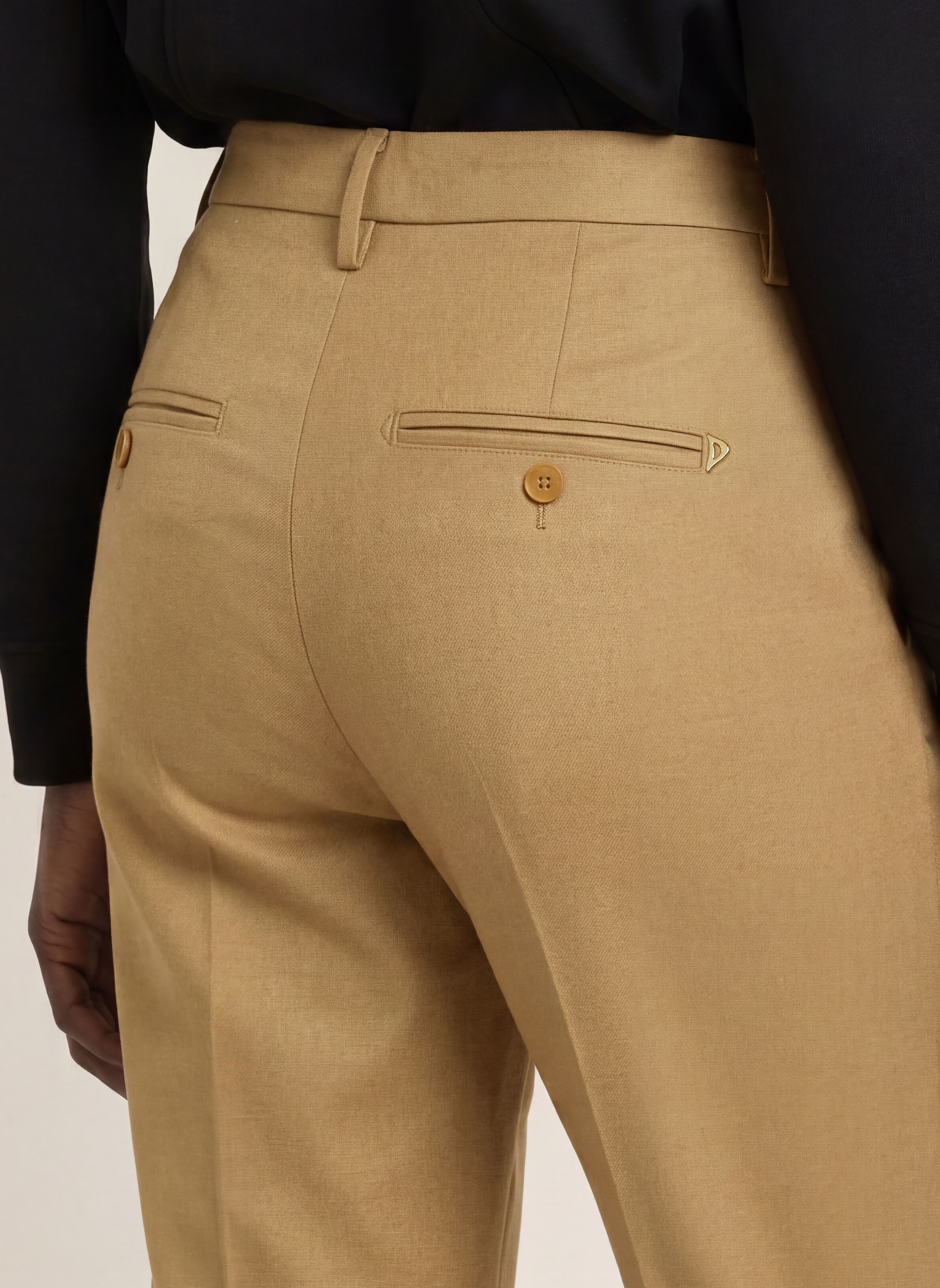 Dondup 7/8 broek NIMA van flanel: CAMEL