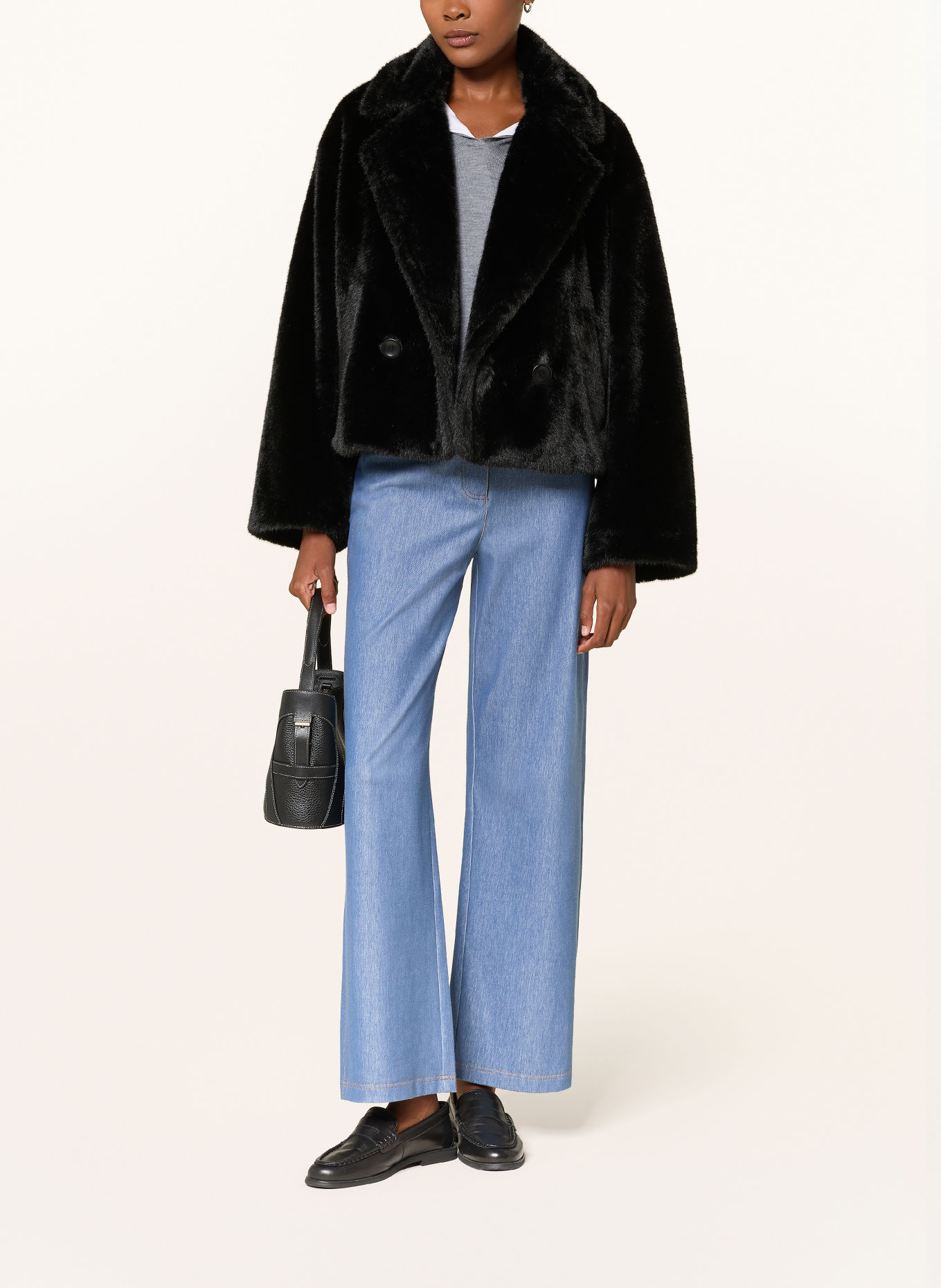 MARC CAIN Jas van imitatiebont: 900 black new