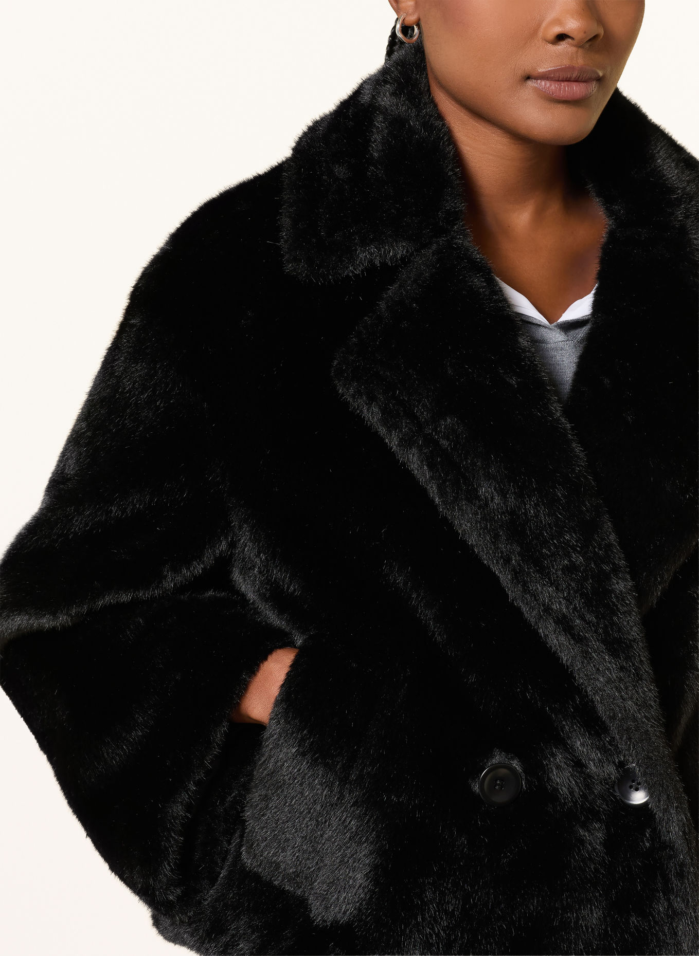 MARC CAIN Jas van imitatiebont: 900 black new