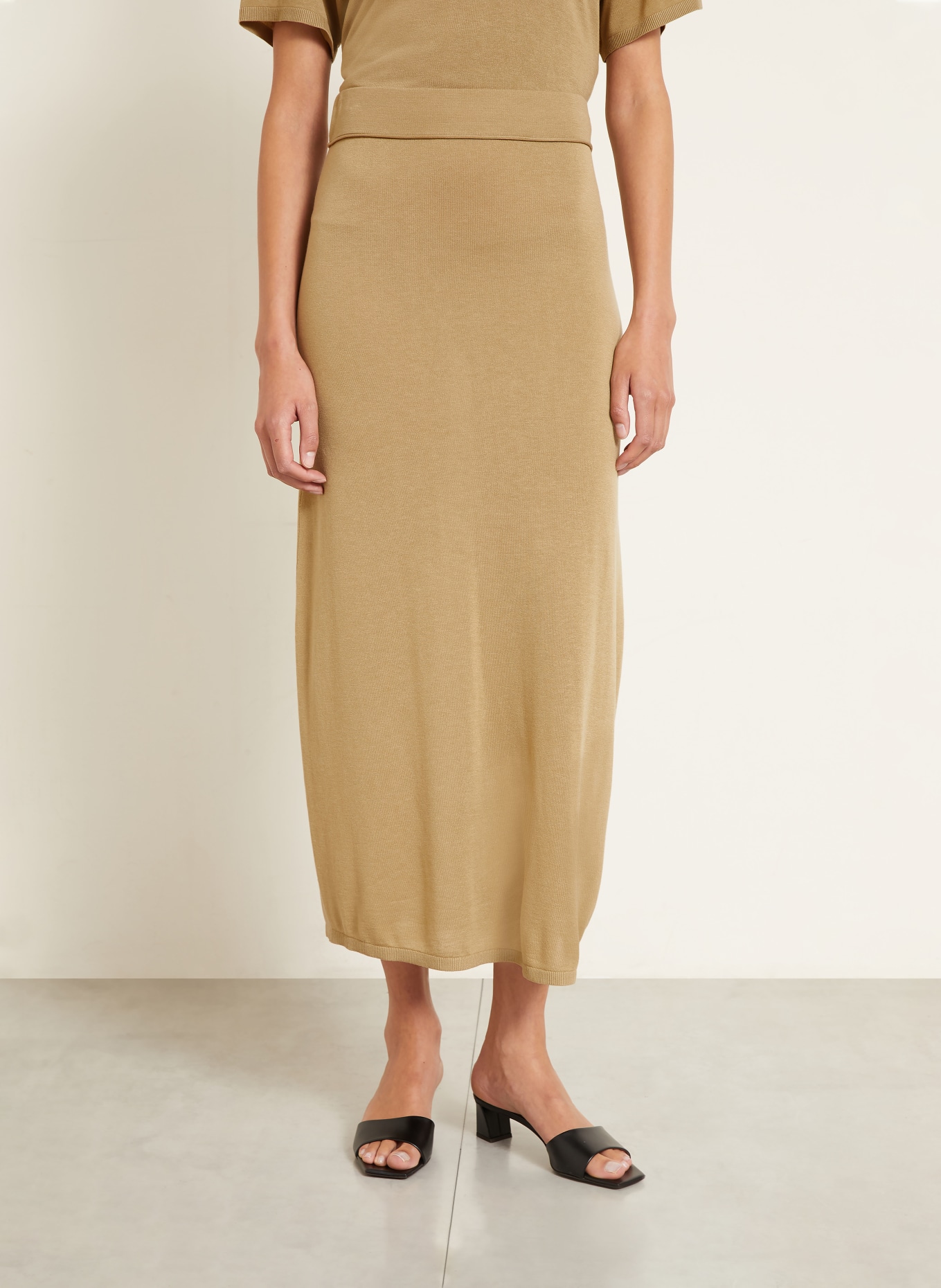 TOTEME Knit skirt: CAMEL