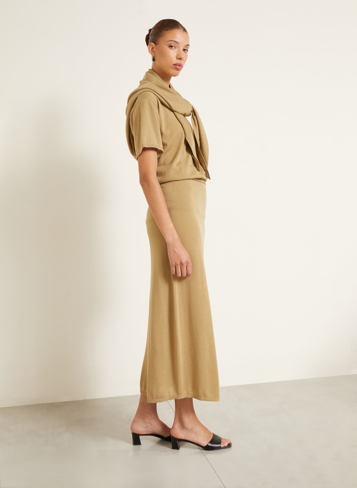 TOTEME Knit skirt: CAMEL