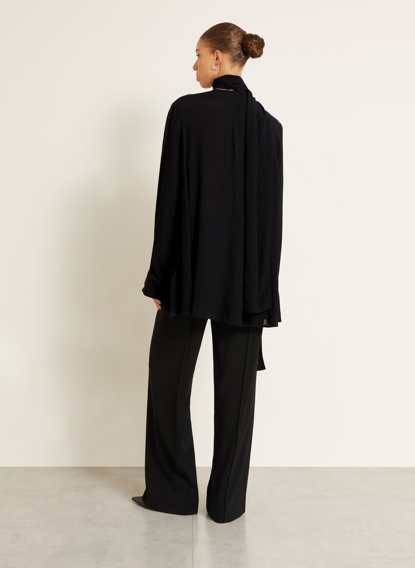 TOTEME Tie-neck blouse: BLACK