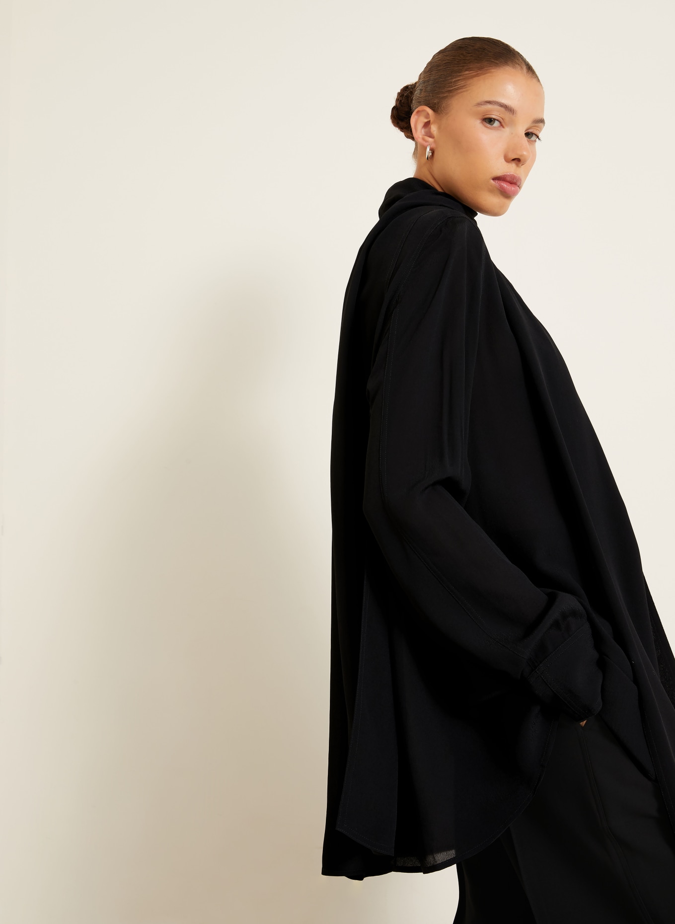 TOTEME Tie-neck blouse: BLACK