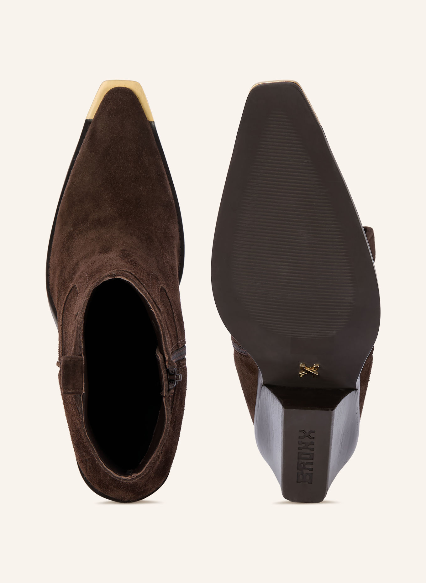 BRONX Boots santiags NEW-KOLE: MARRON FONCÉ