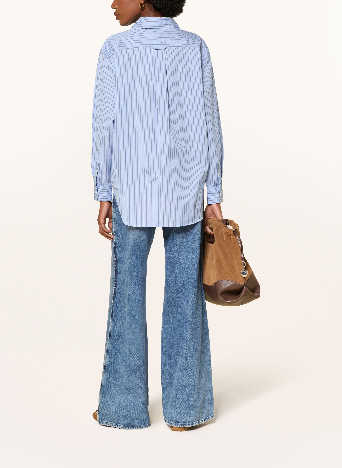 POLO RALPH LAUREN Shirt blouse: LIGHT BLUE / PINK / BLACK