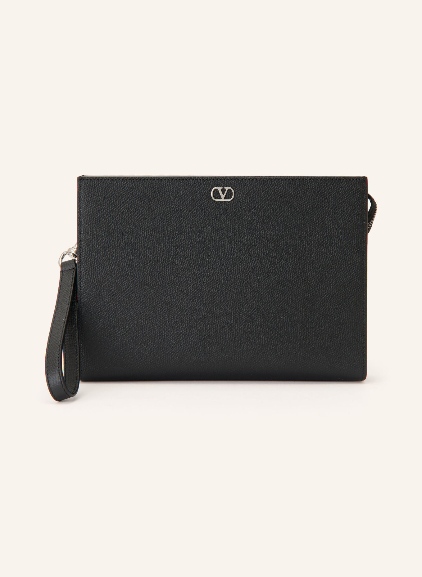 VALENTINO GARAVANI Pochette VLOGO SIGNATURE: NOIR / ARGENT