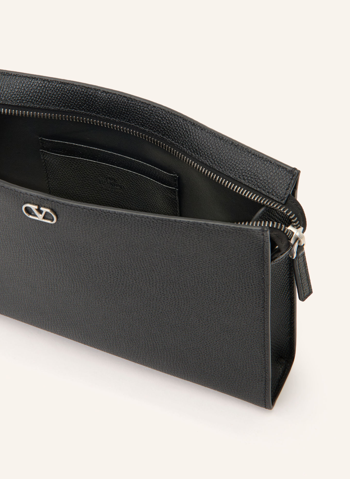 VALENTINO GARAVANI Pochette VLOGO SIGNATURE: NOIR / ARGENT