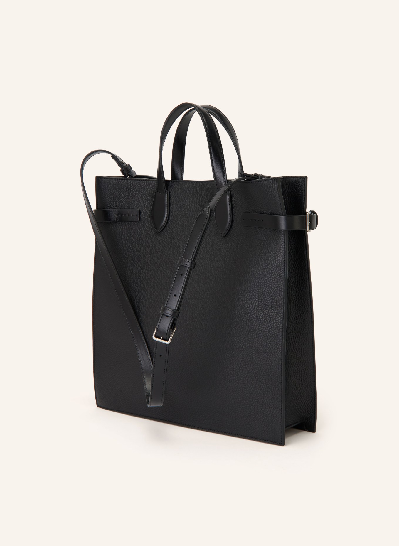 VALENTINO GARAVANI ANTIBES MEDIUM Handbag: BLACK / SILVER