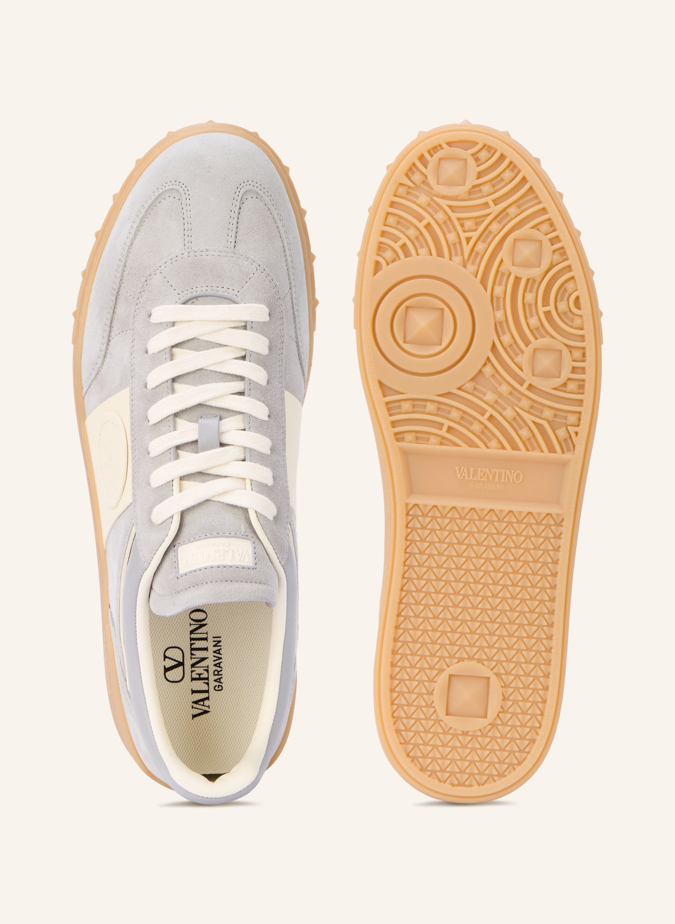 VALENTINO GARAVANI UPVILLAGE Sneakers: LIGHT GRAY / ECRU