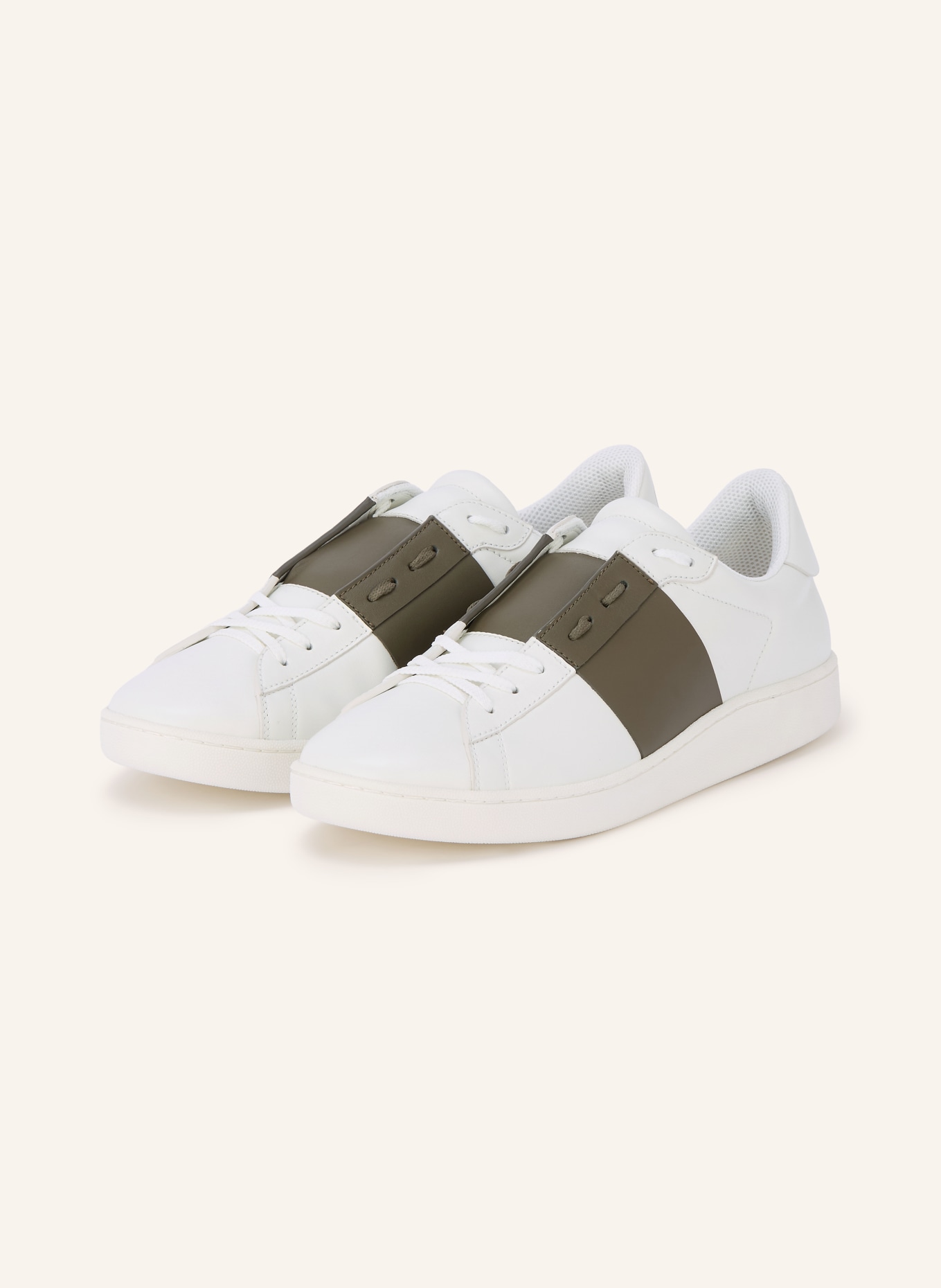 VALENTINO GARAVANI Baskets OPEN ROYCO: BLANC / KAKI