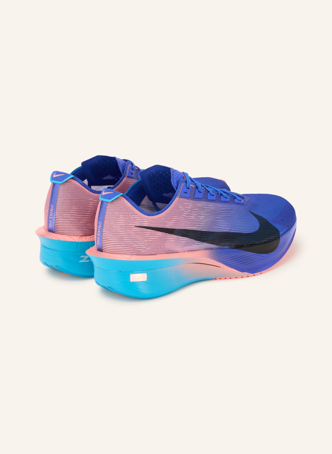 Nike Laufschuhe ZOOMX VAPORFLY 4: BLAU / LACHS / SCHWARZ