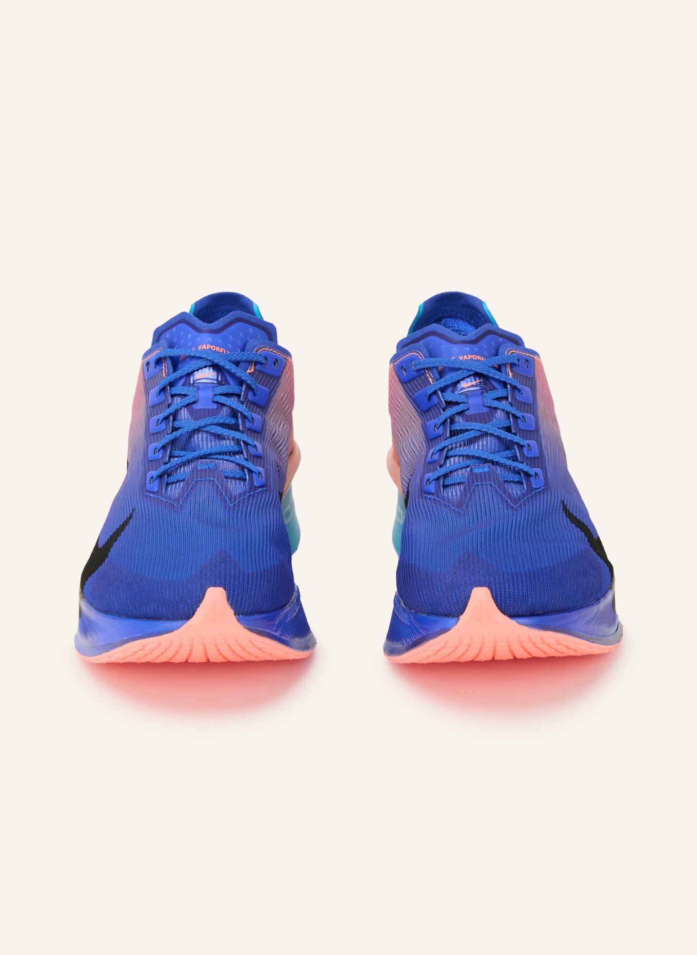Nike Laufschuhe ZOOMX VAPORFLY 4: BLAU / LACHS / SCHWARZ