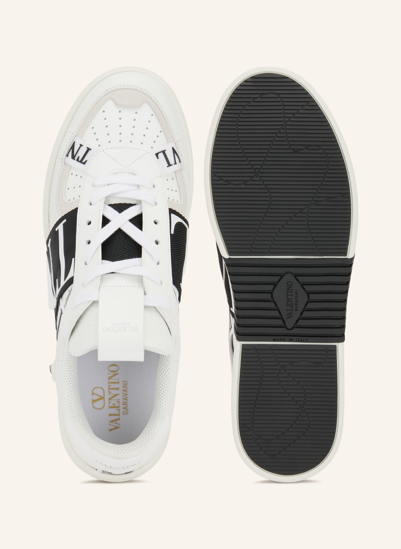 VALENTINO GARAVANI Sneaker VL7N: WEISS / SILBER / SCHWARZ