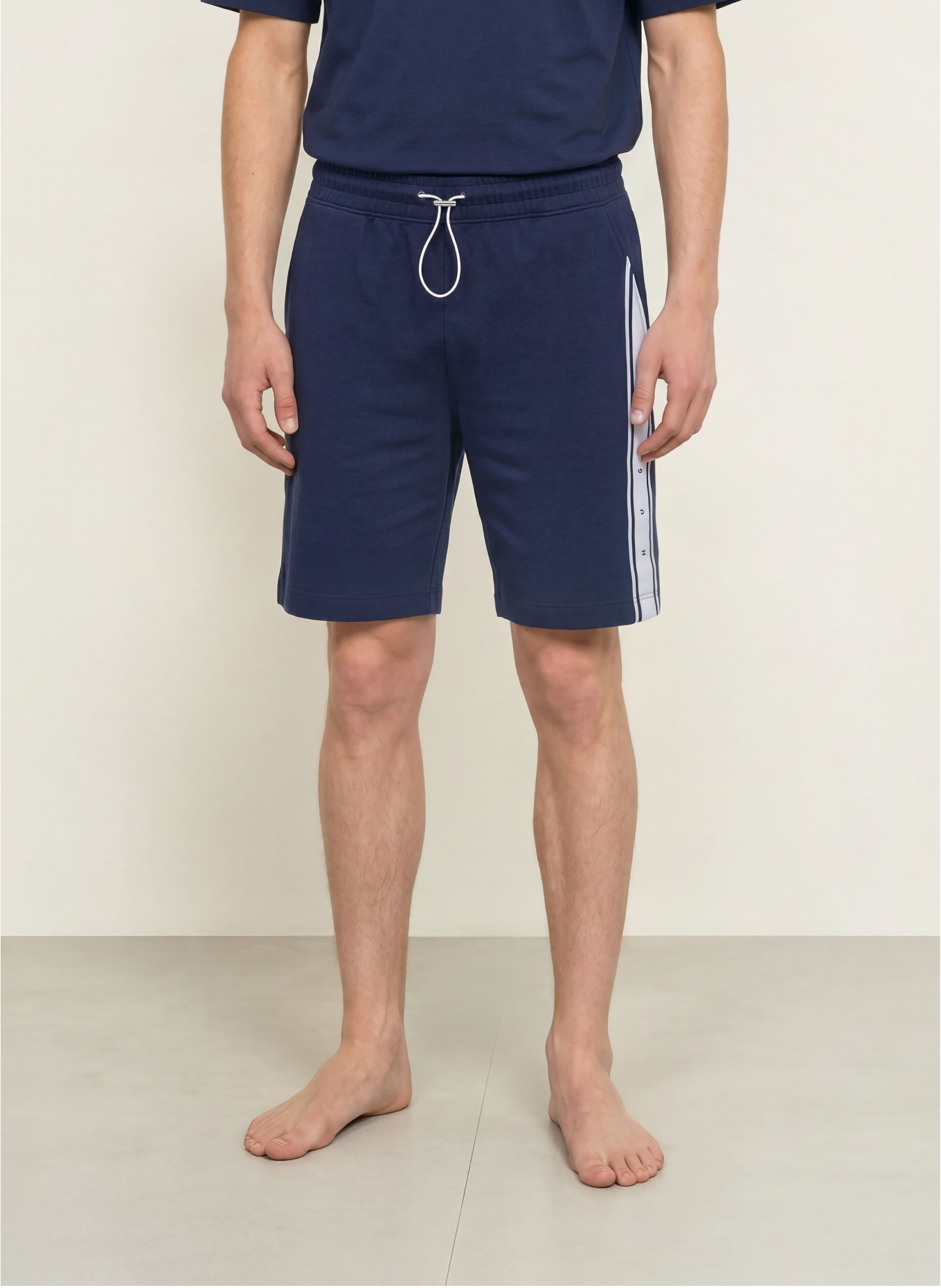 HUGO Loungeshort NAUTIX: DONKERBLAUW / LICHTGRIJS